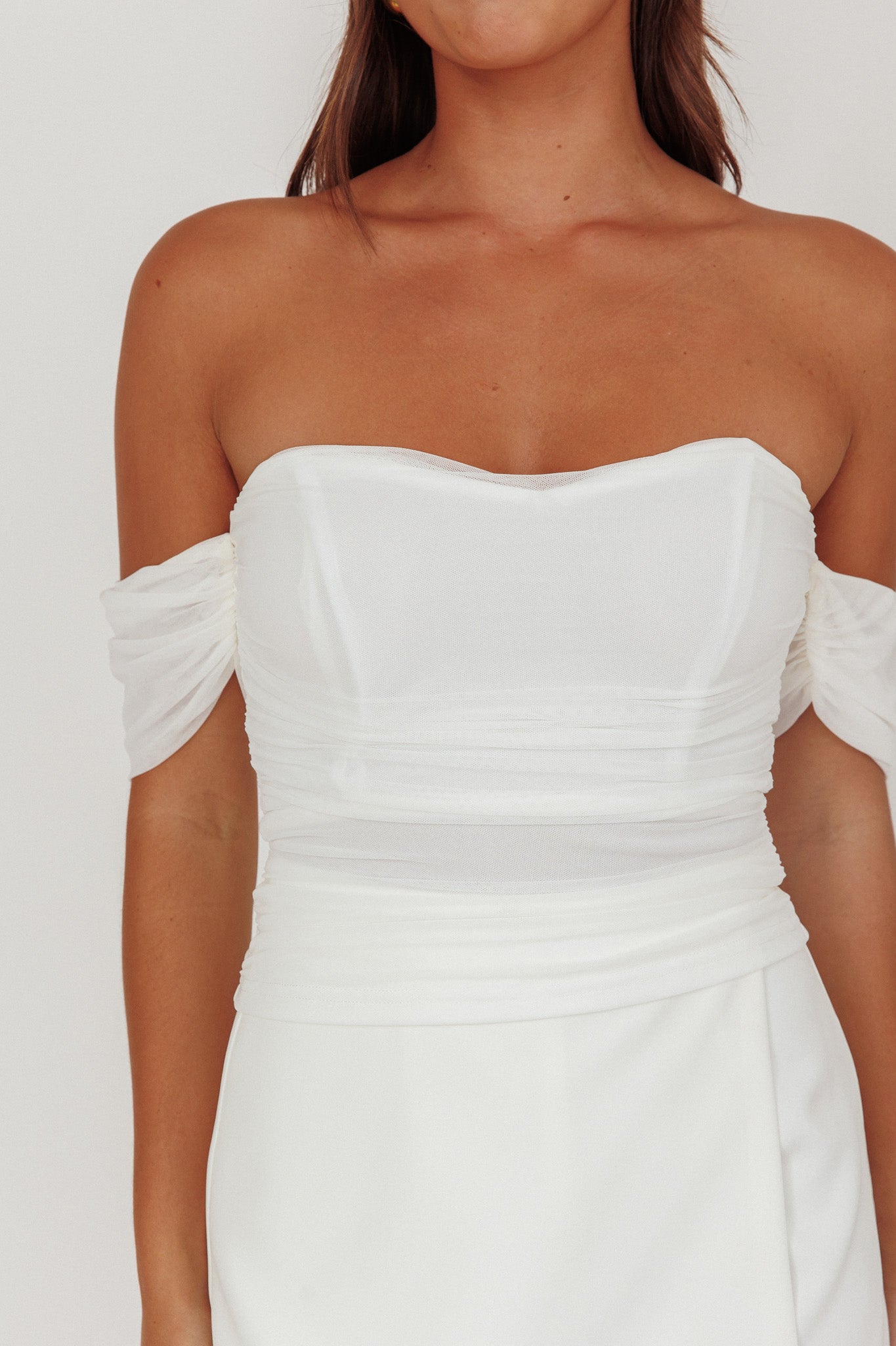 Melonie Off-Shoulder Top White-Fable Dress
