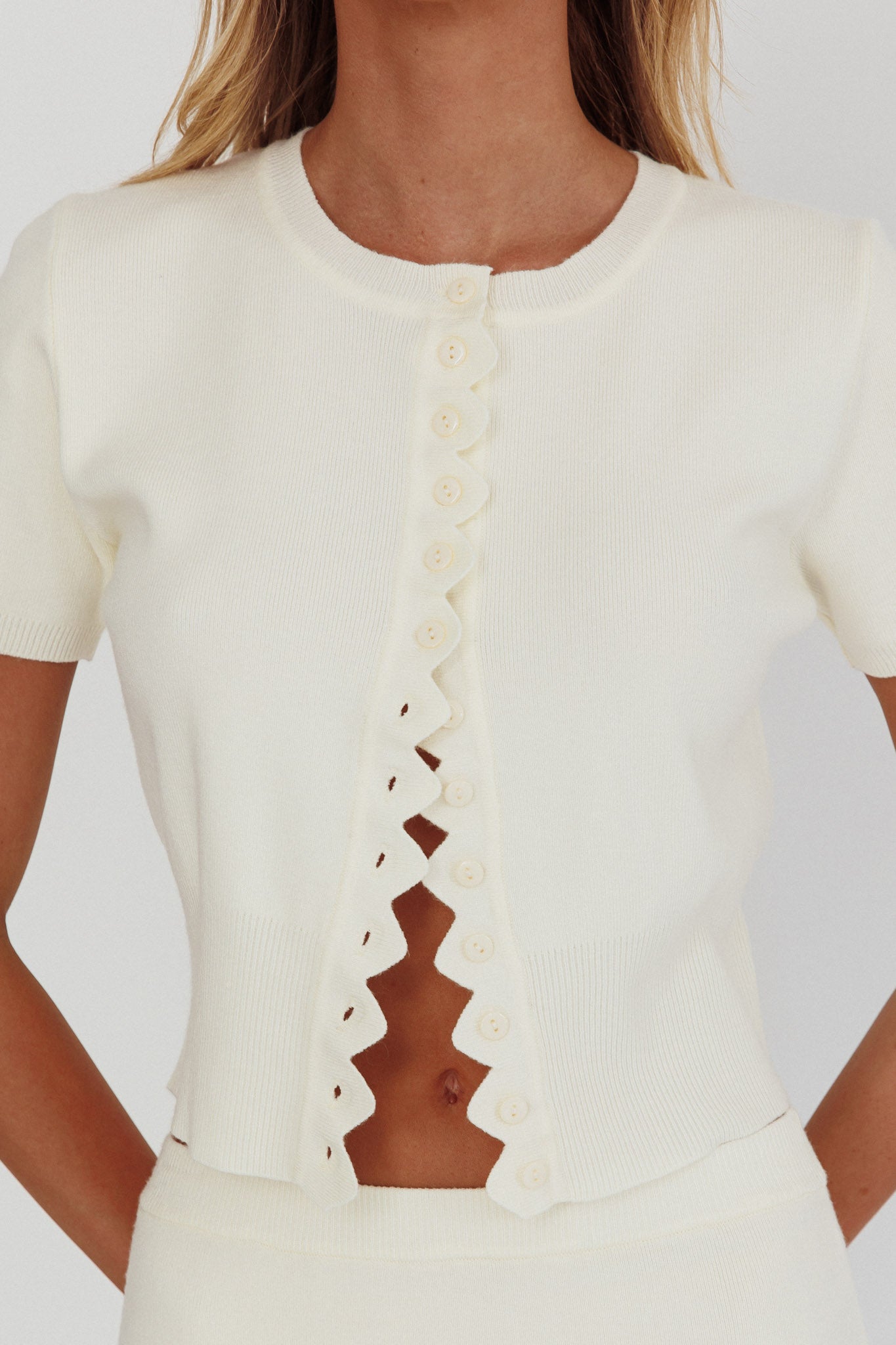 Don't Mind Scallop Edge Knit Top Cream-Fable Dress