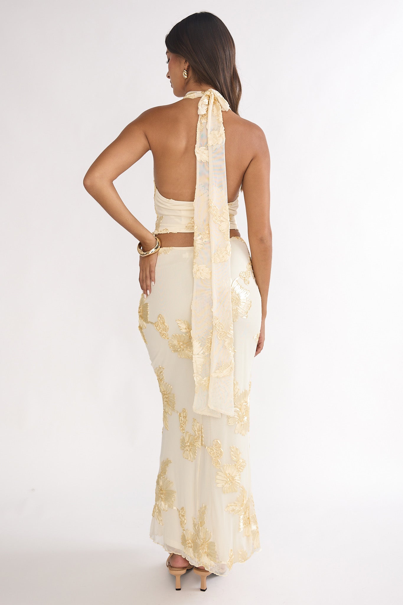 Golden Hours Maxi Skirt Embellished Yellow-Fable Dress