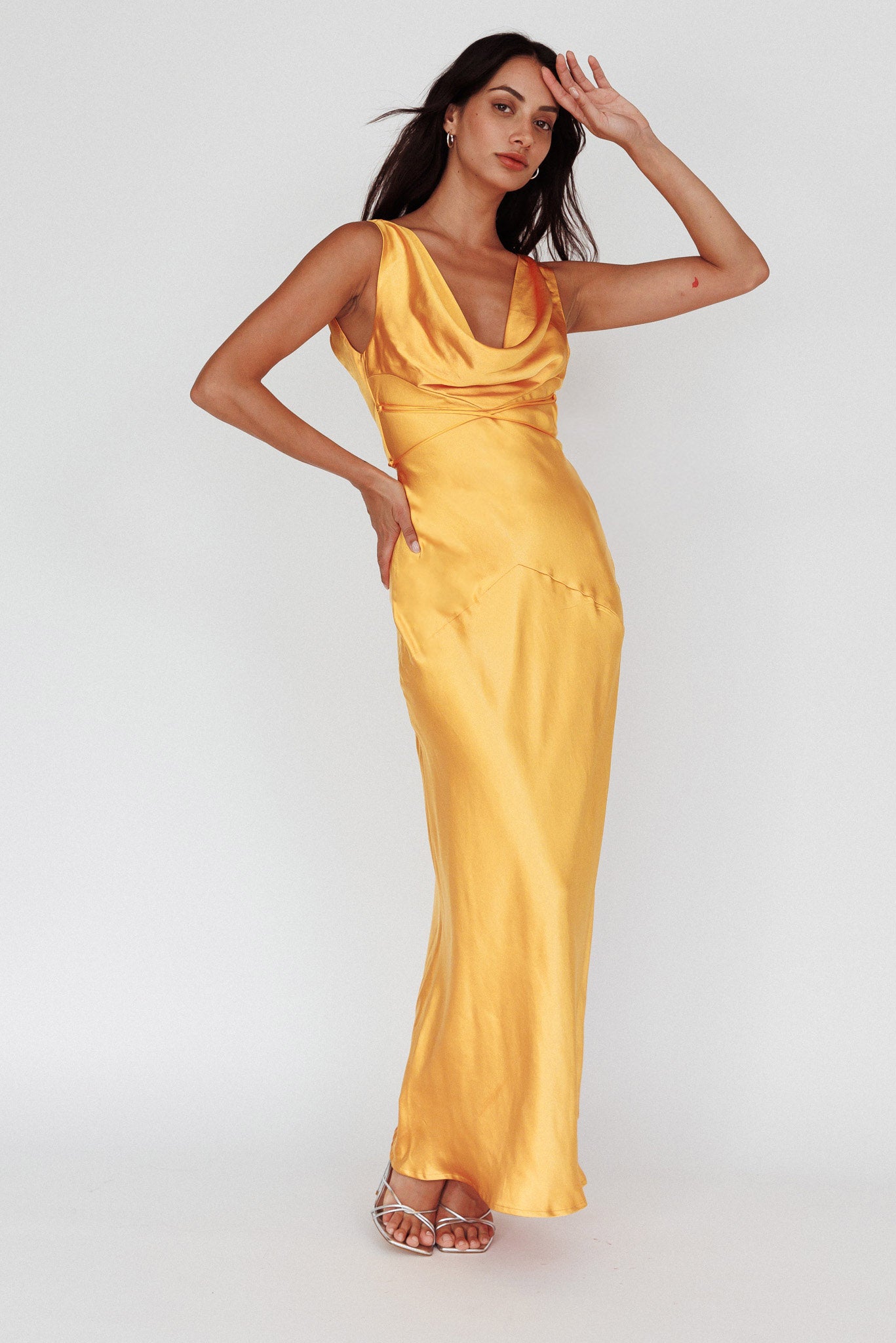 Cassiopeia Open Back String Tie Maxi Dress Mango-Fable Dress