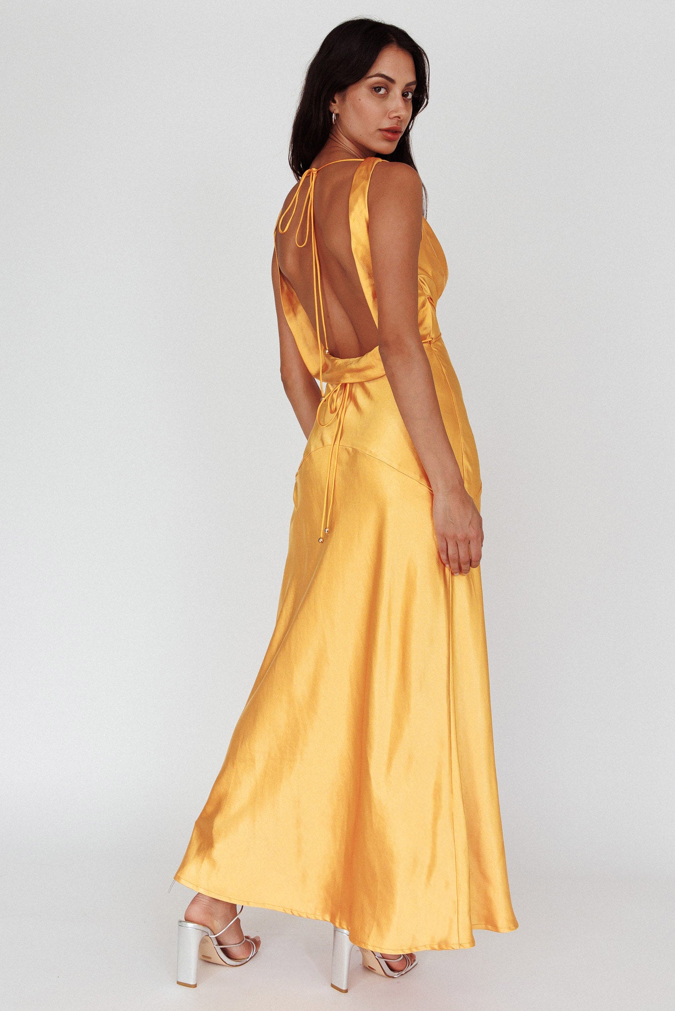 Cassiopeia Open Back String Tie Maxi Dress Mango-Fable Dress