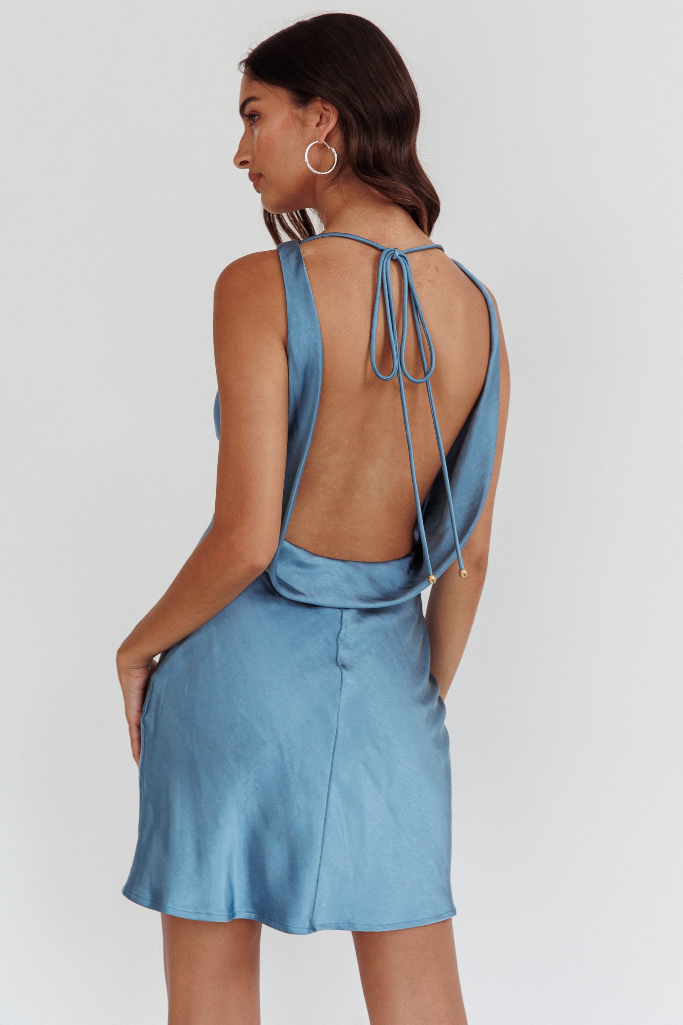 Cassiopeia Open Back Mini Dress Ocean-Fable Dress