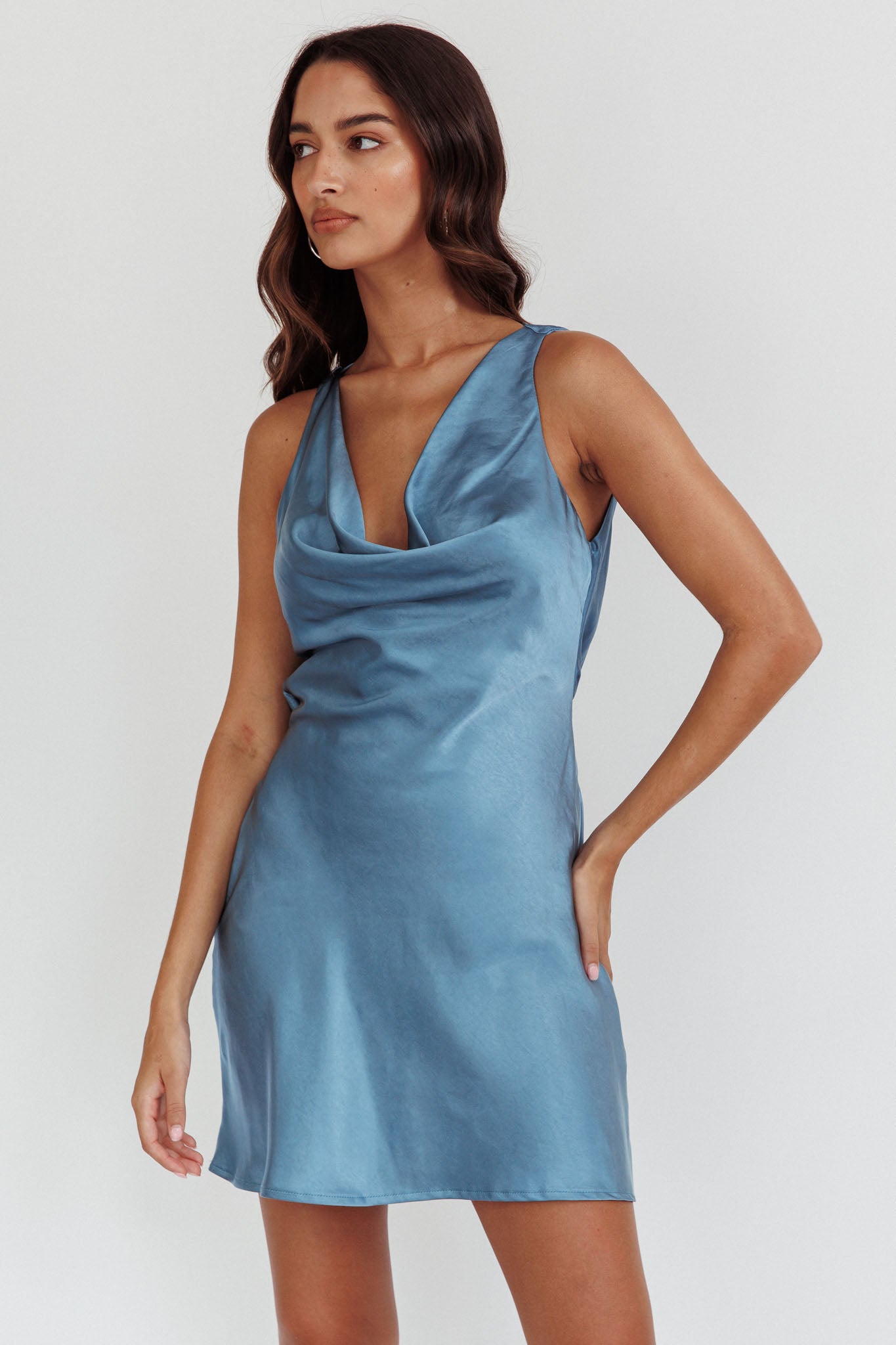 Cassiopeia Open Back Mini Dress Ocean-Fable Dress