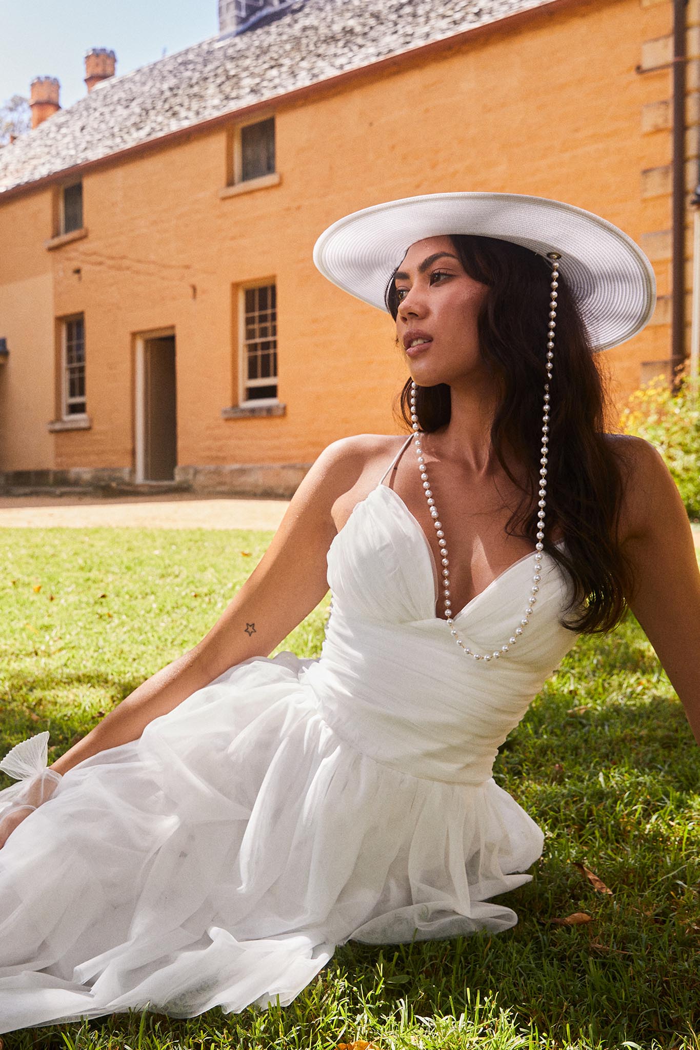 Nightingale Tiered Mesh Maxi Dress White-Fable Dress