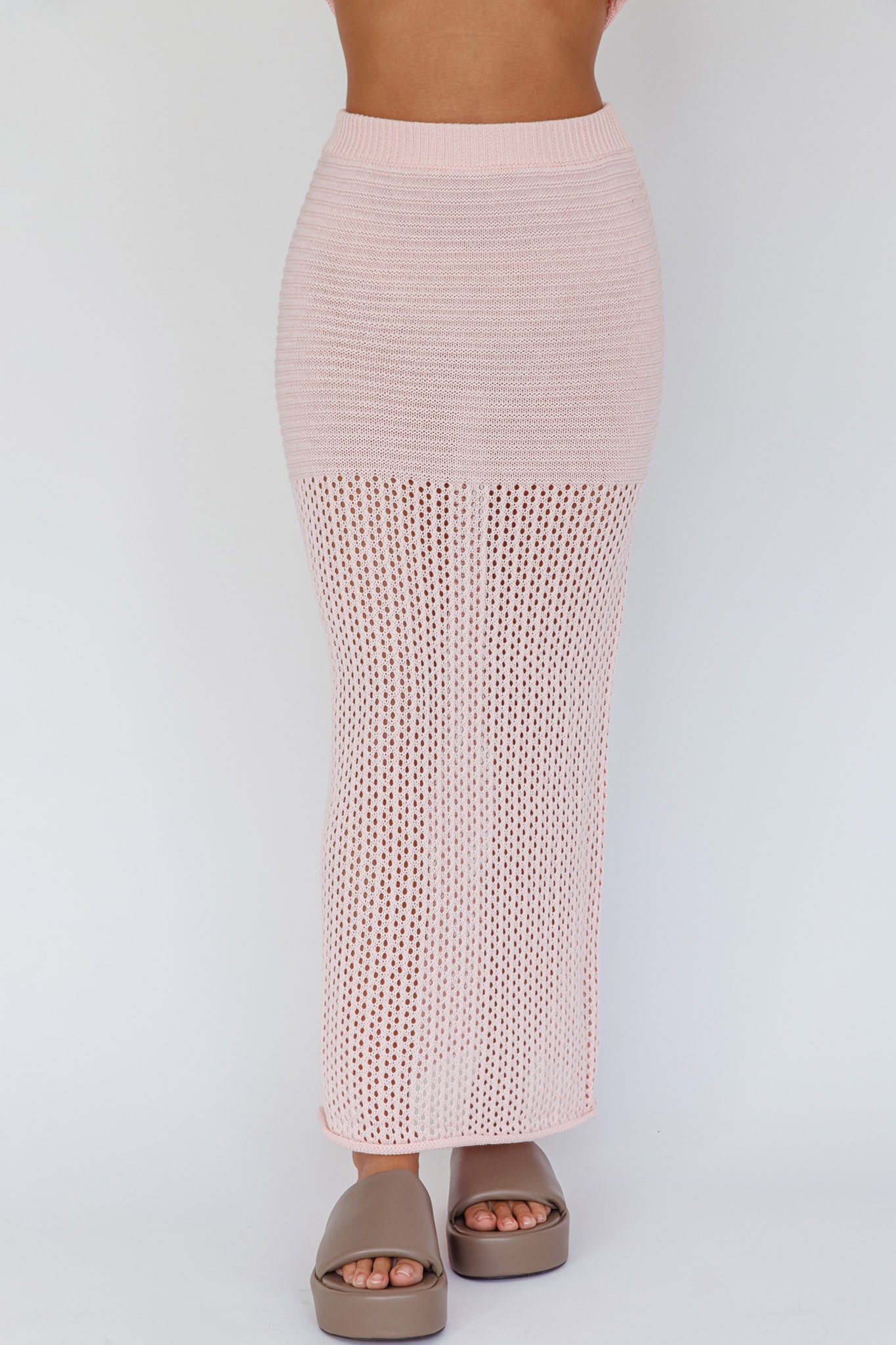 Bayside Crochet Maxi Skirt Pink-Fable Dress