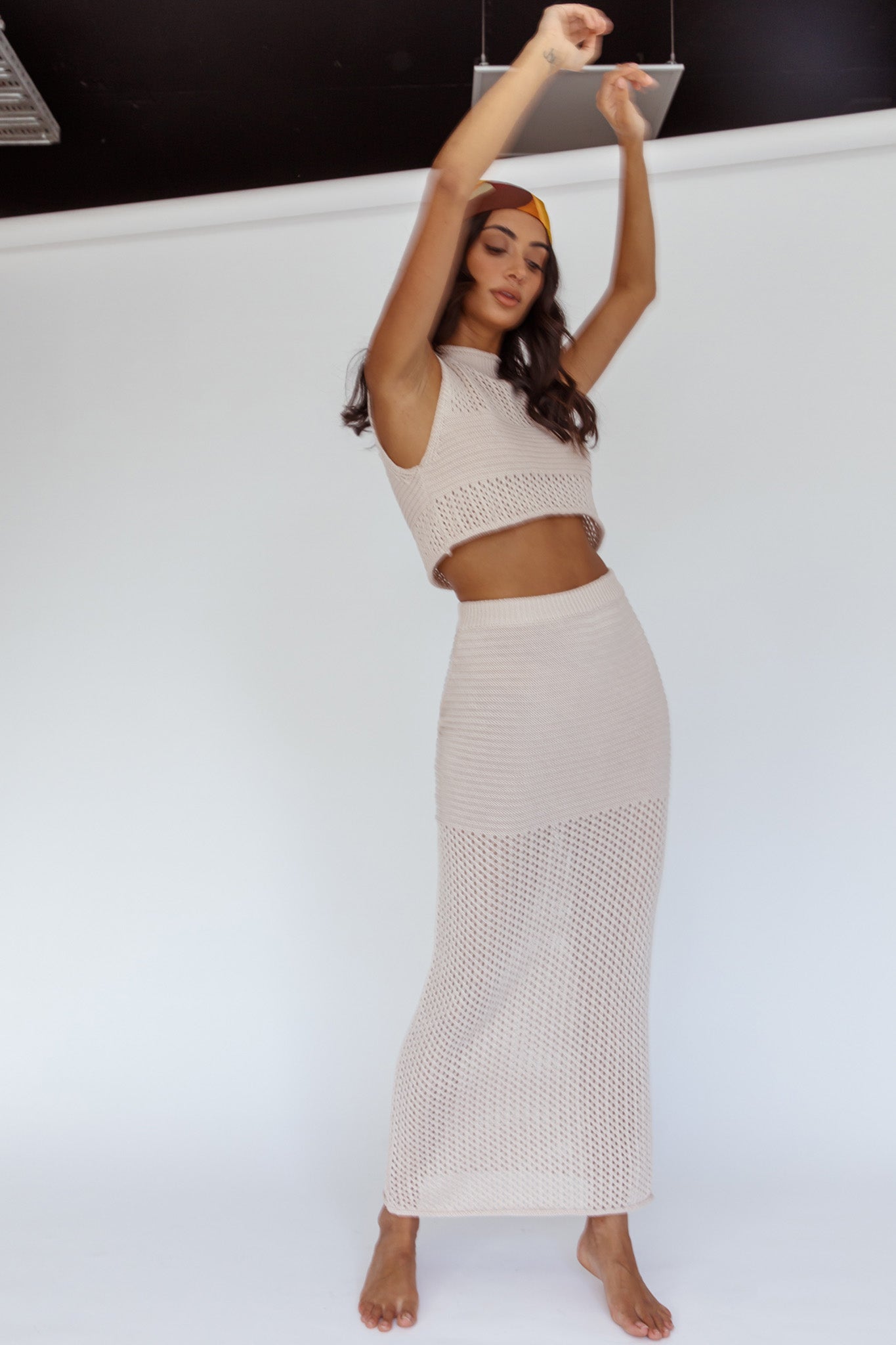 Bayside Crochet Maxi Skirt Oat-Fable Dress