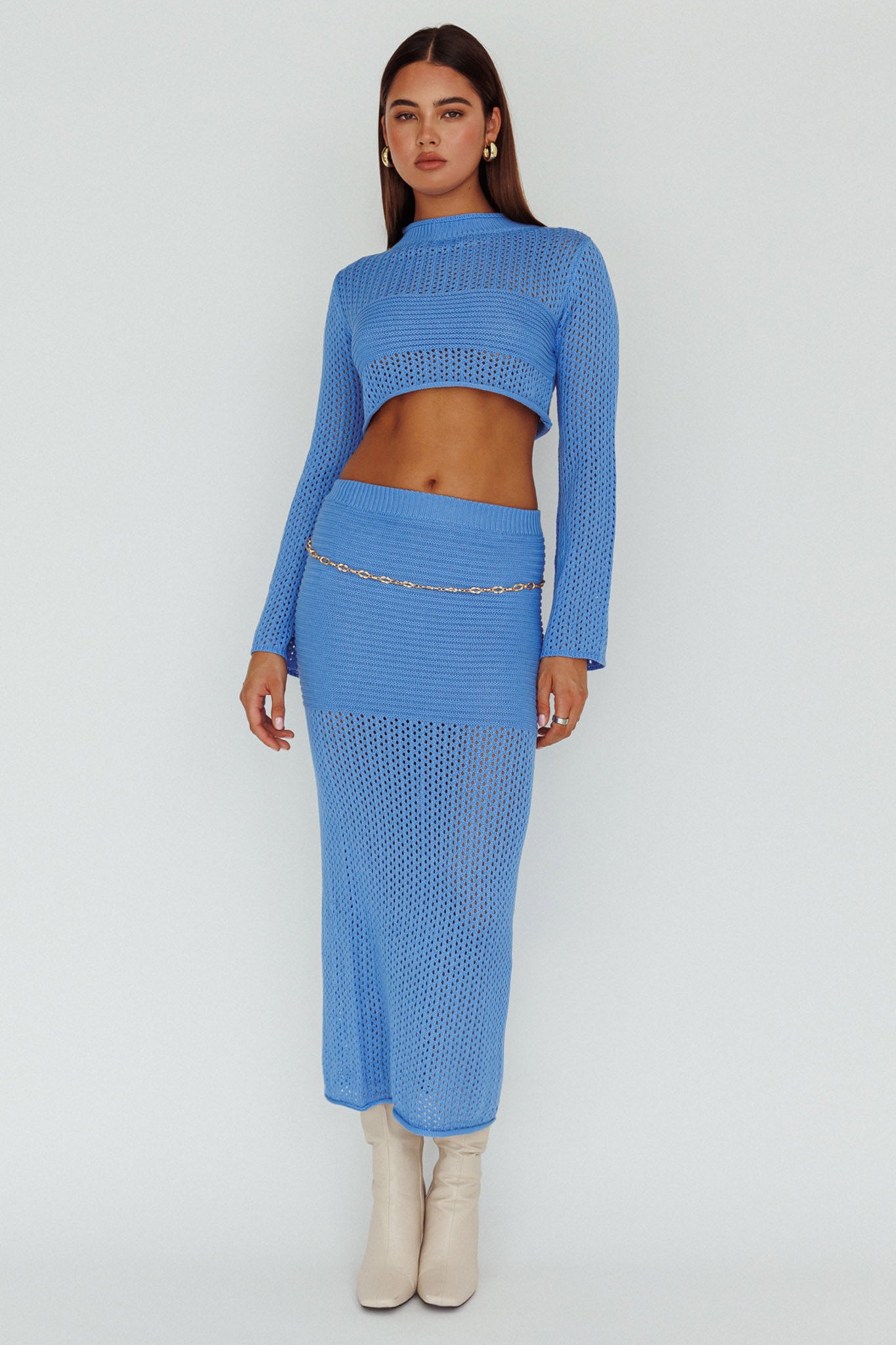 Bayside Crochet Midi Skirt Ocean-Fable Dress