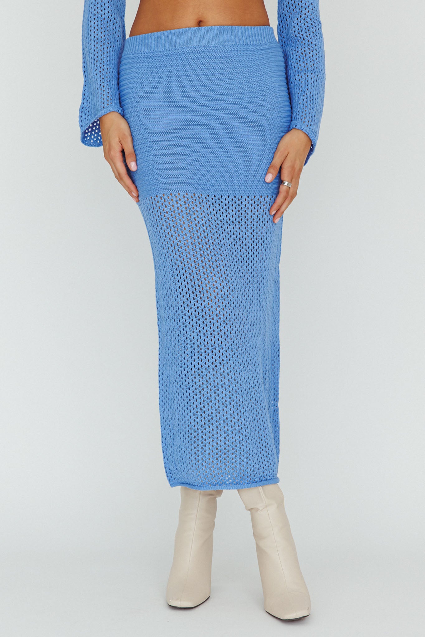 Bayside Crochet Midi Skirt Ocean-Fable Dress