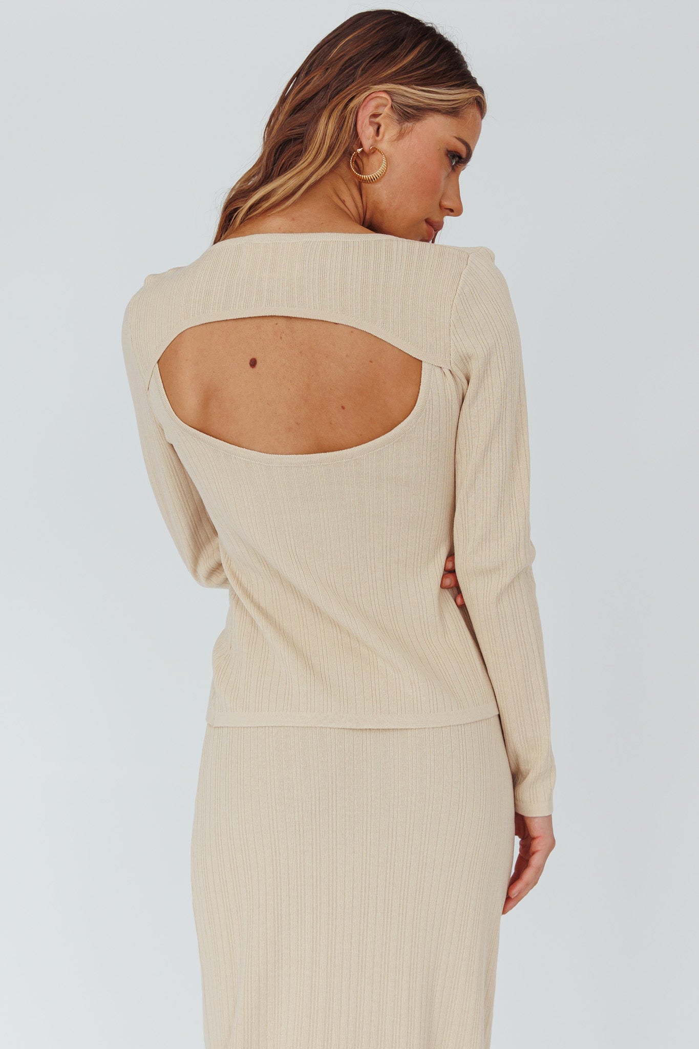 Rossana Twist Neck Keyhole Top Butter-Fable Dress