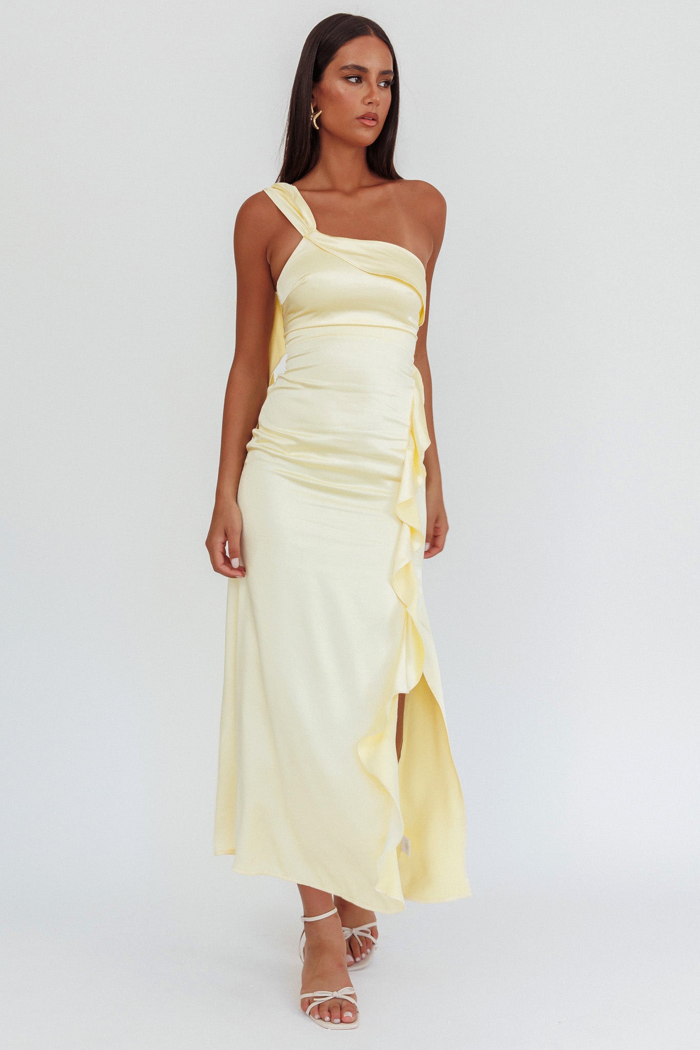 Carmel One-Shoulder Split Maxi Dress Butter-Fable Dress