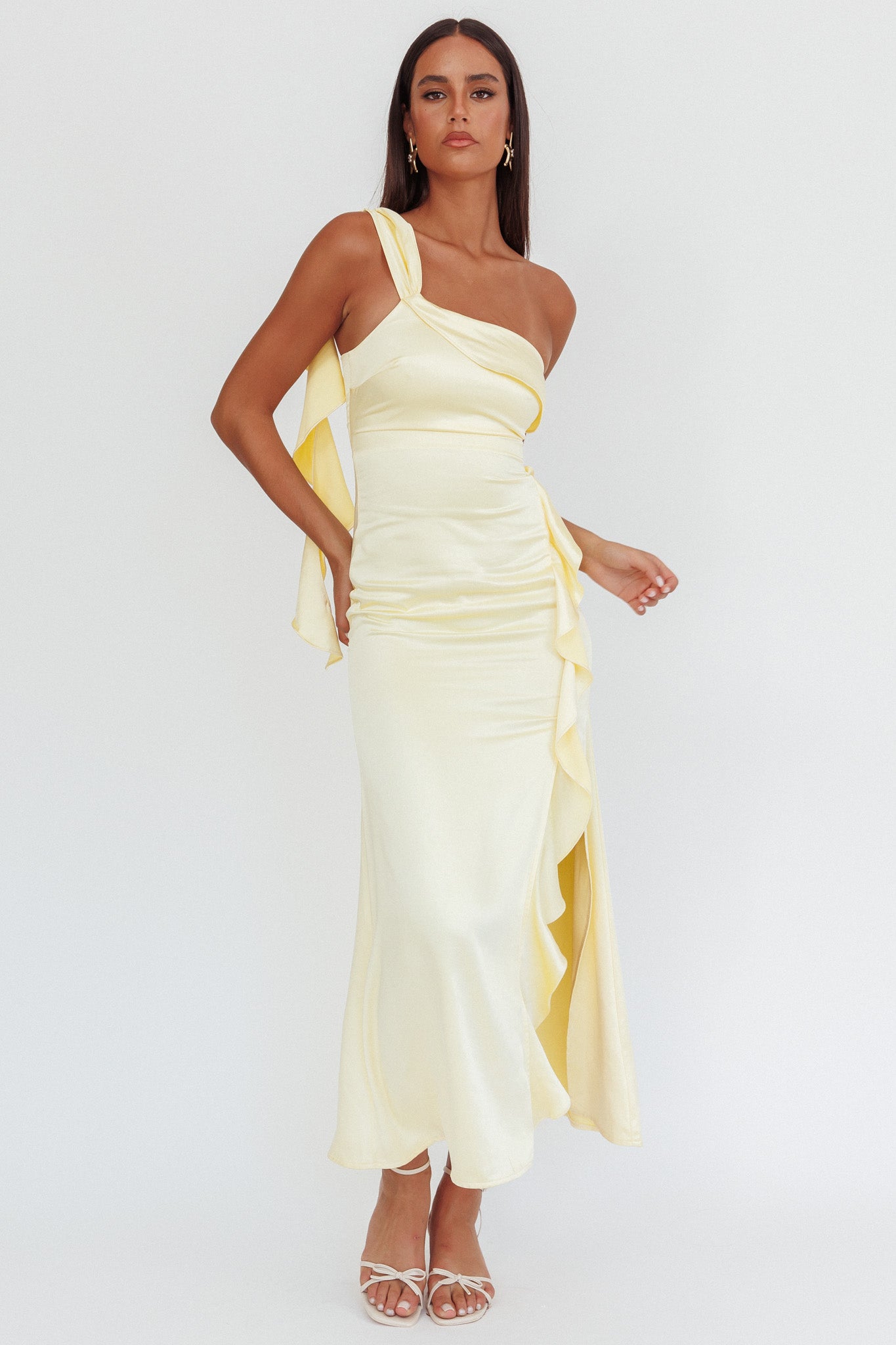 Carmel One-Shoulder Split Maxi Dress Butter-Fable Dress