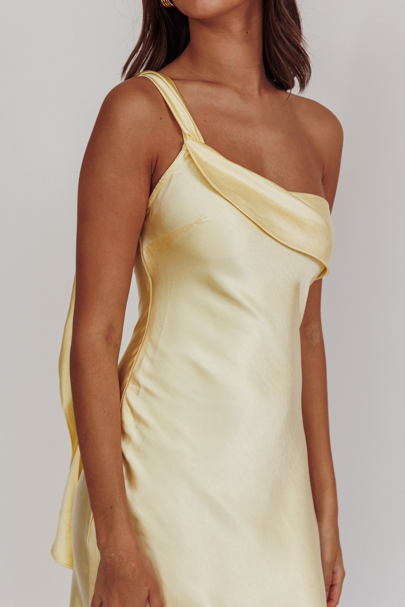 Carmel One-Shoulder Sash Maxi Dress Butter-Fable Dress