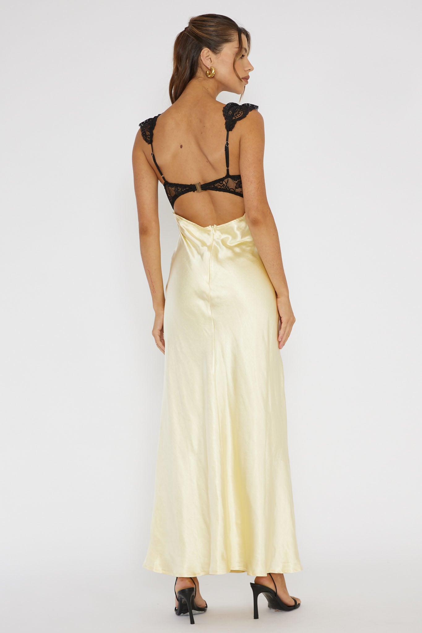 Claribel Lace Bust Maxi Dress Lemon-Fable Dress
