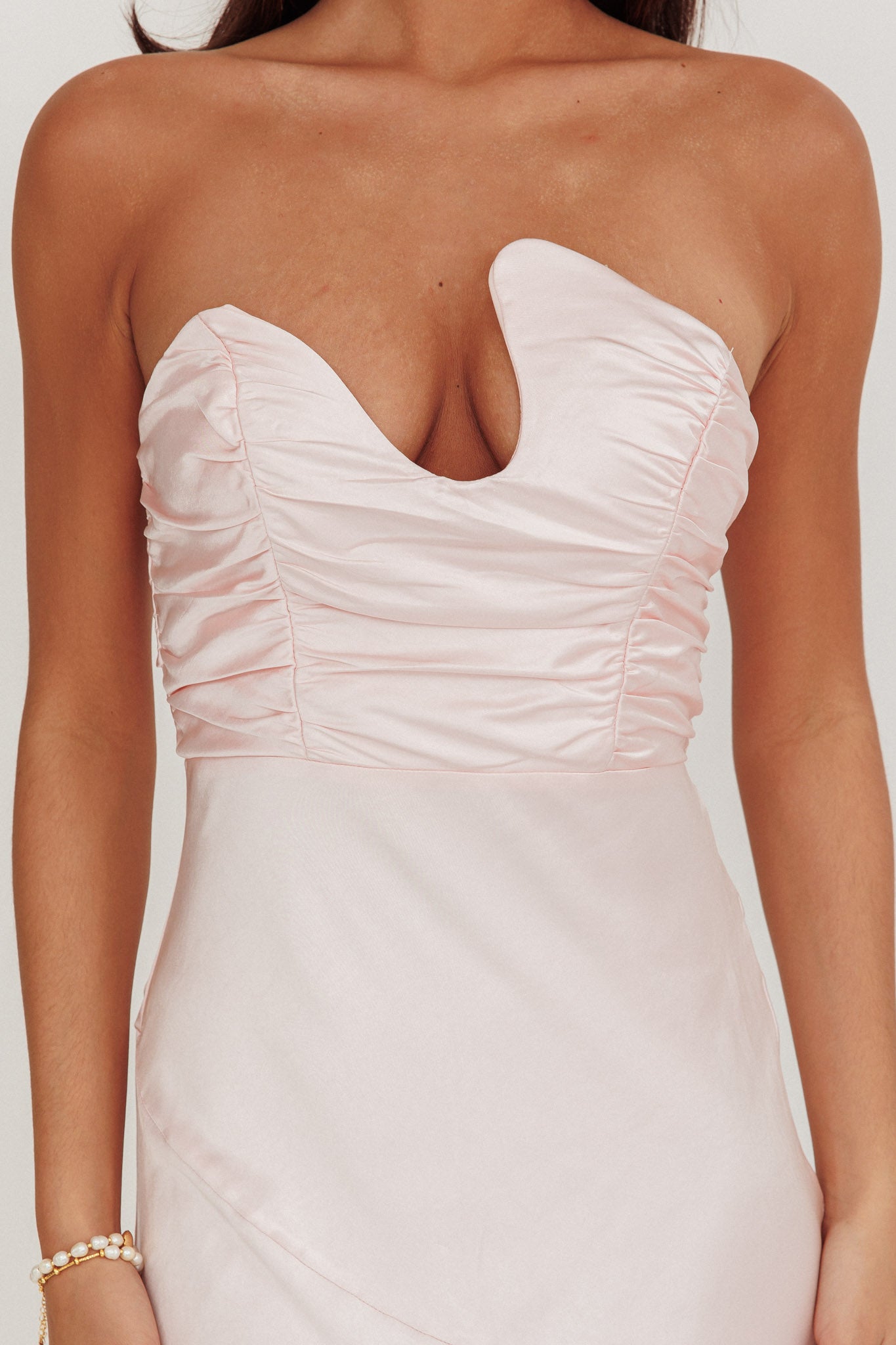 Blaise Asymmetric Neckline Maxi Dress Pink-Fable Dress