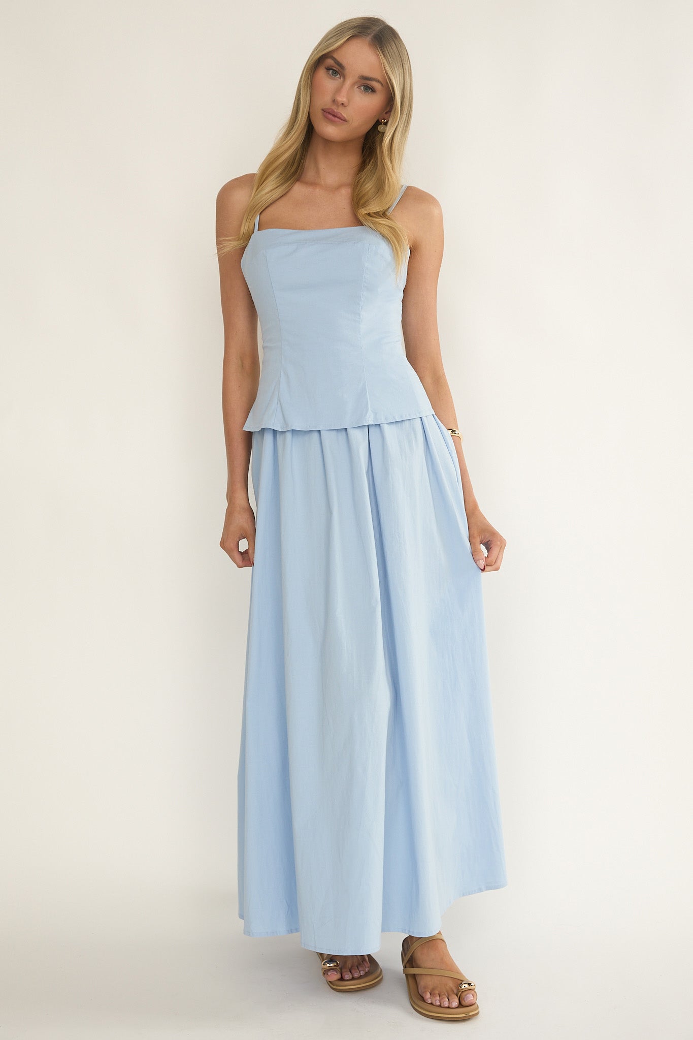 Antonita Cami Strap Maxi Dress Blue-Fable Dress