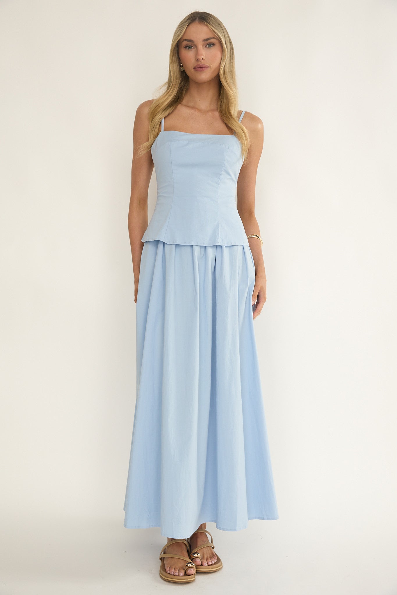 Antonita Cami Strap Maxi Dress Blue-Fable Dress