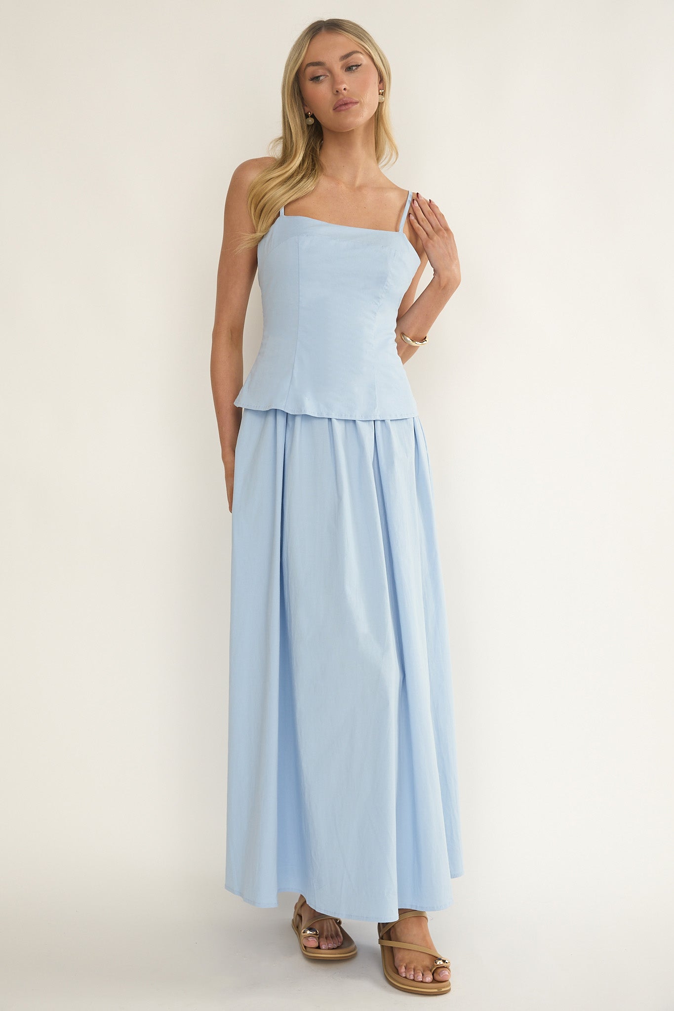 Antonita Cami Strap Maxi Dress Blue-Fable Dress