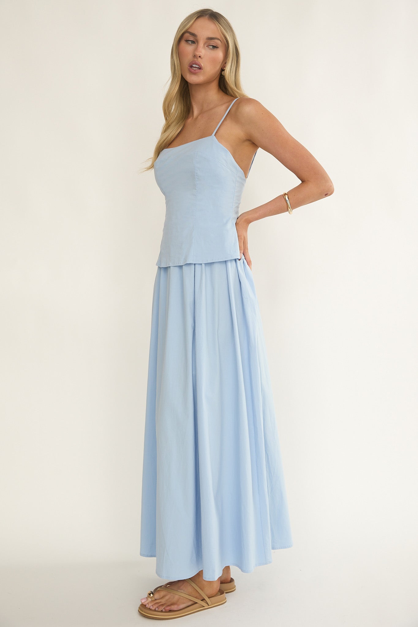 Antonita Cami Strap Maxi Dress Blue-Fable Dress