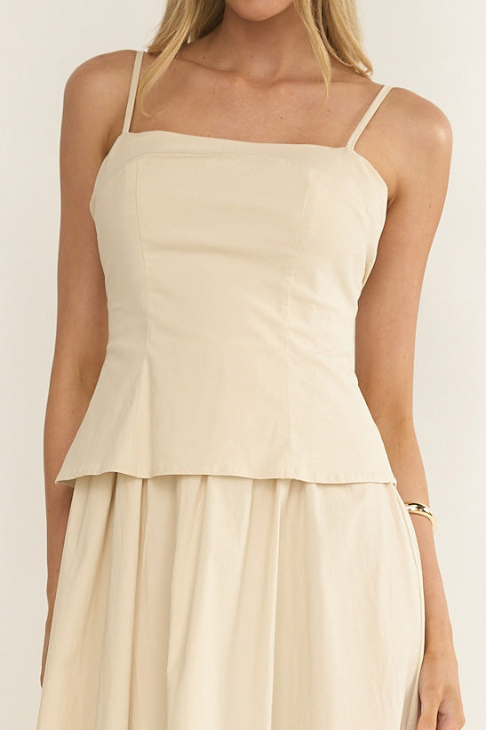 Antonita Cami Strap Maxi Dress Stone-Fable Dress