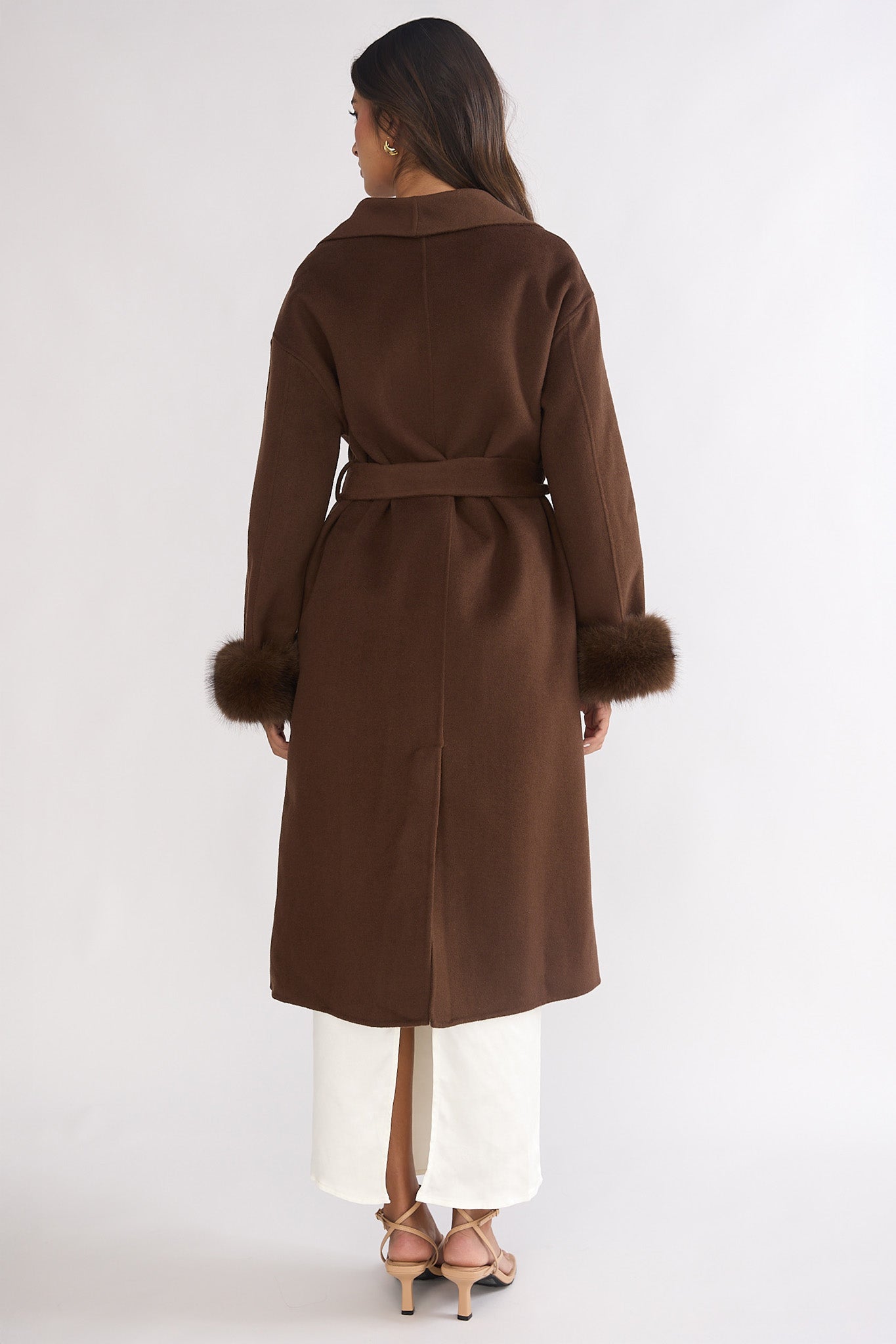 Zannora Faux Fur Coat Chocolate-Fable Dress