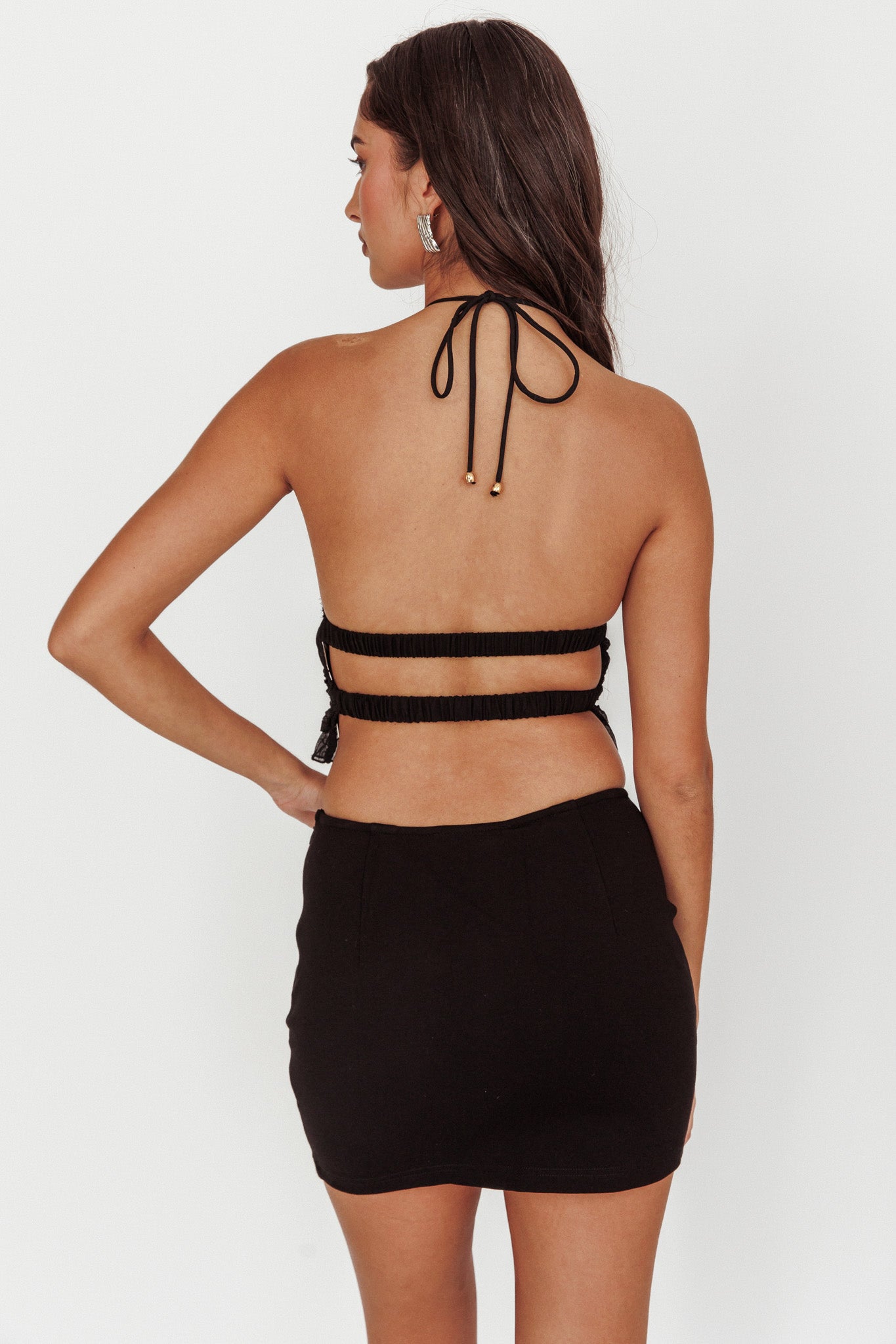 Caitlyn Bodycon Mini Skirt Black-Fable Dress