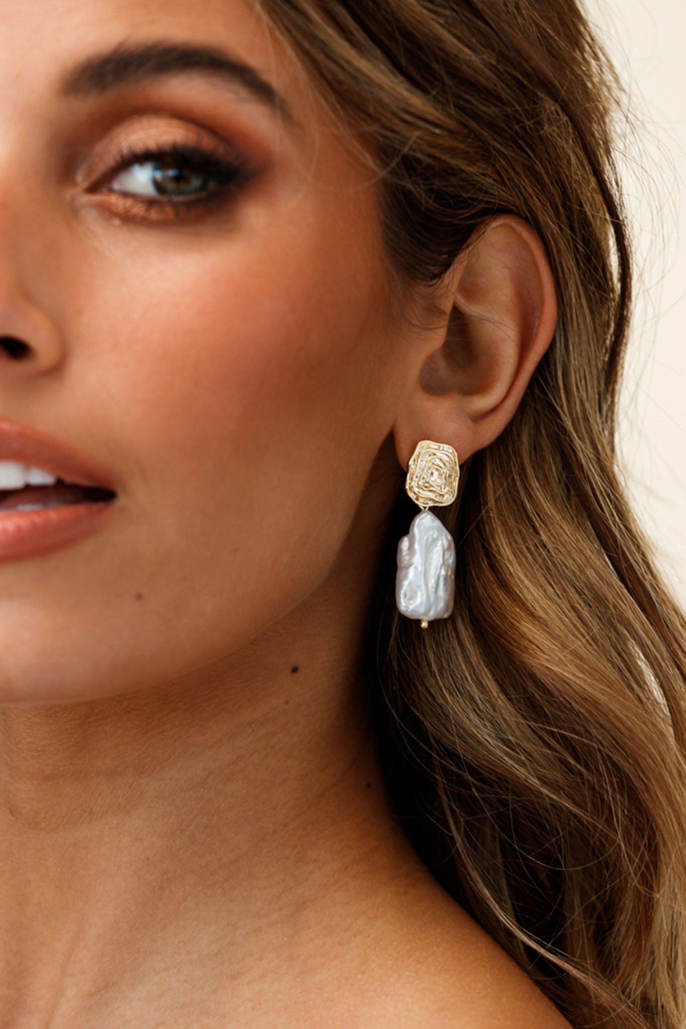 Antigua Baroque Pearl Earrings Gold-Fable Dress