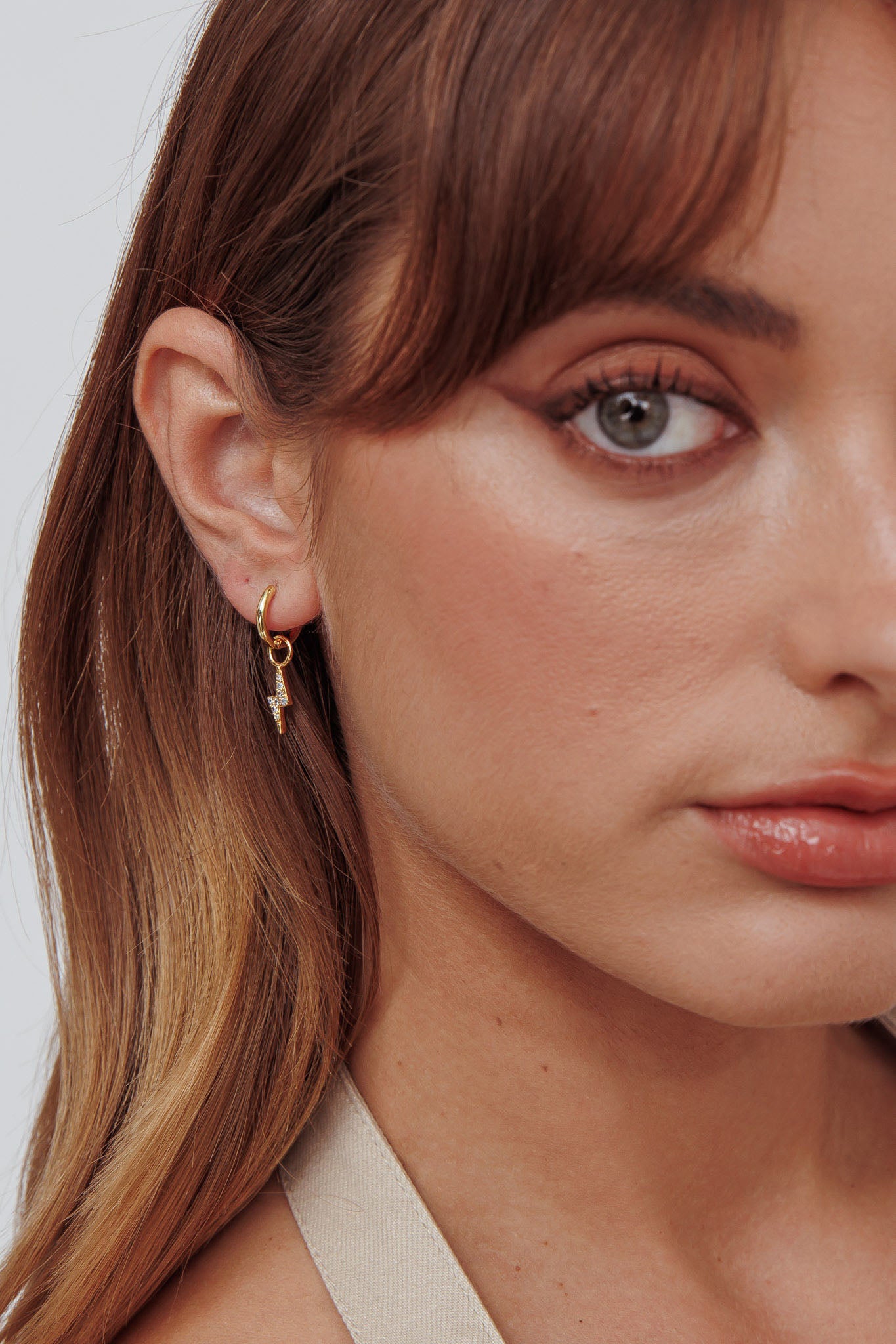 Celeste Lightning Zircon Earrings Gold-Fable Dress