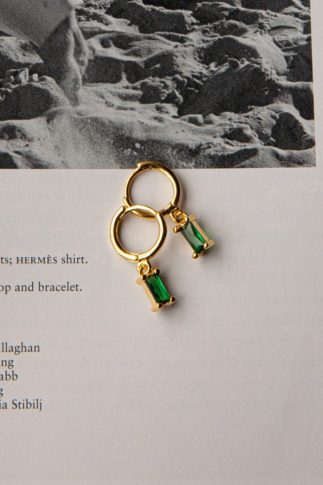 April Diamante Drop Hoop Earrings Teal-Fable Dress