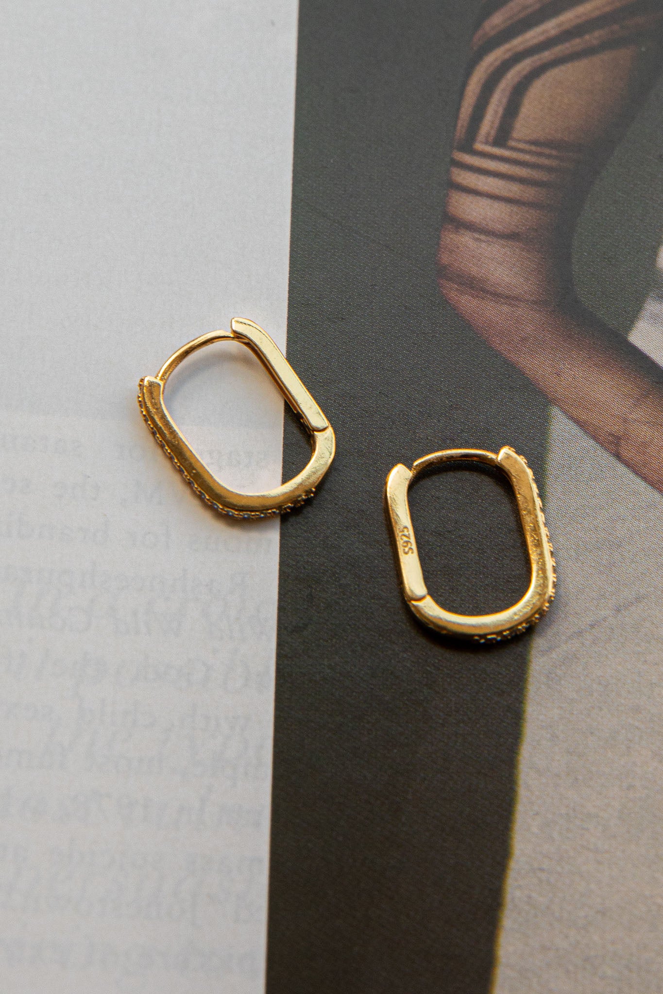 Ark Diamante Hoop Earrings Gold-Fable Dress