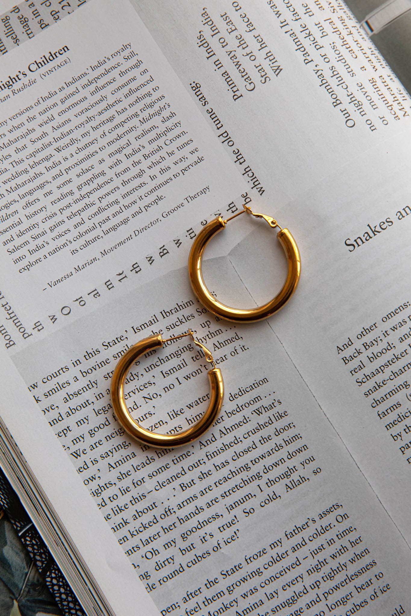 Medusa Hoop Earrings Gold-Fable Dress