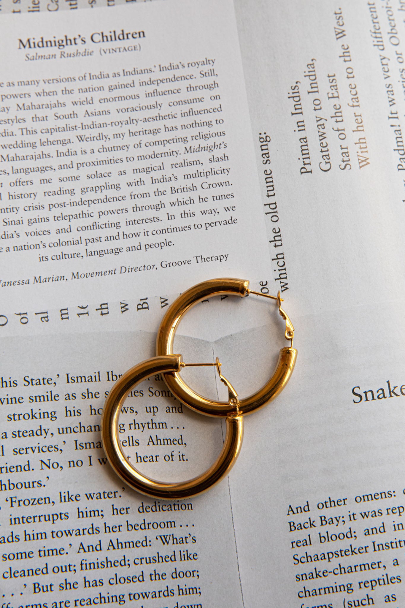 Medusa Hoop Earrings Gold-Fable Dress