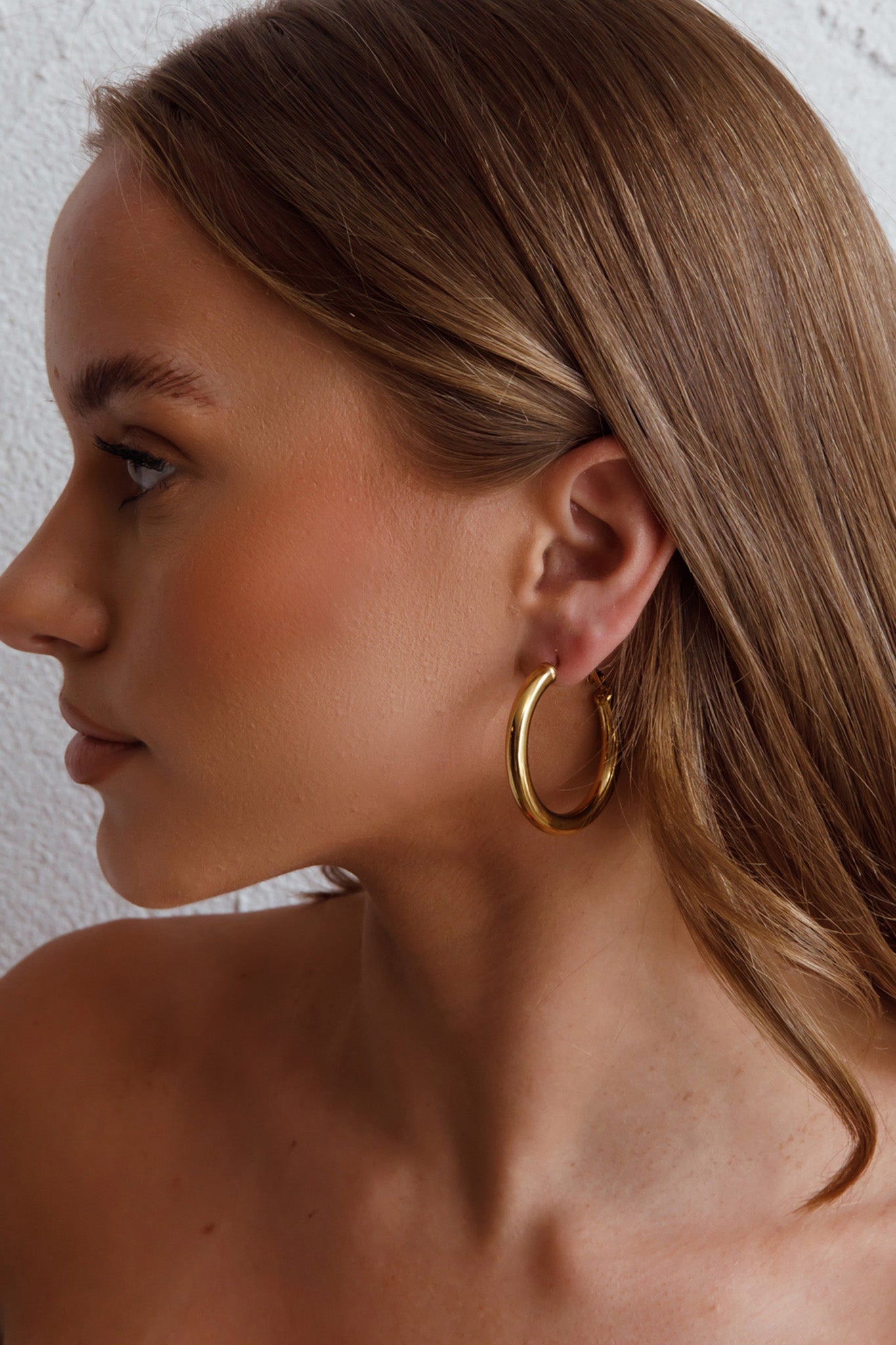 Medusa Hoop Earrings Gold-Fable Dress