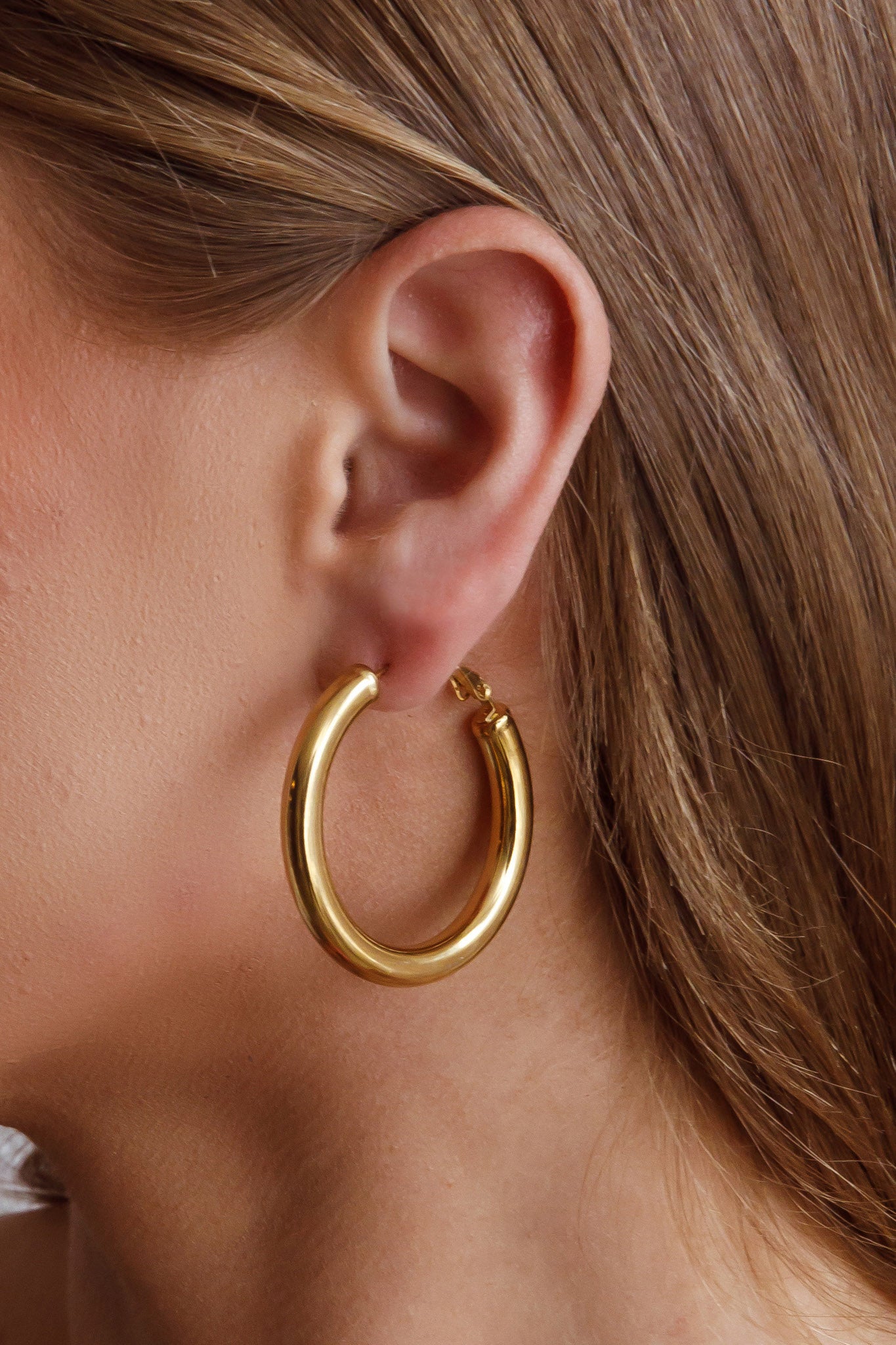 Medusa Hoop Earrings Gold-Fable Dress