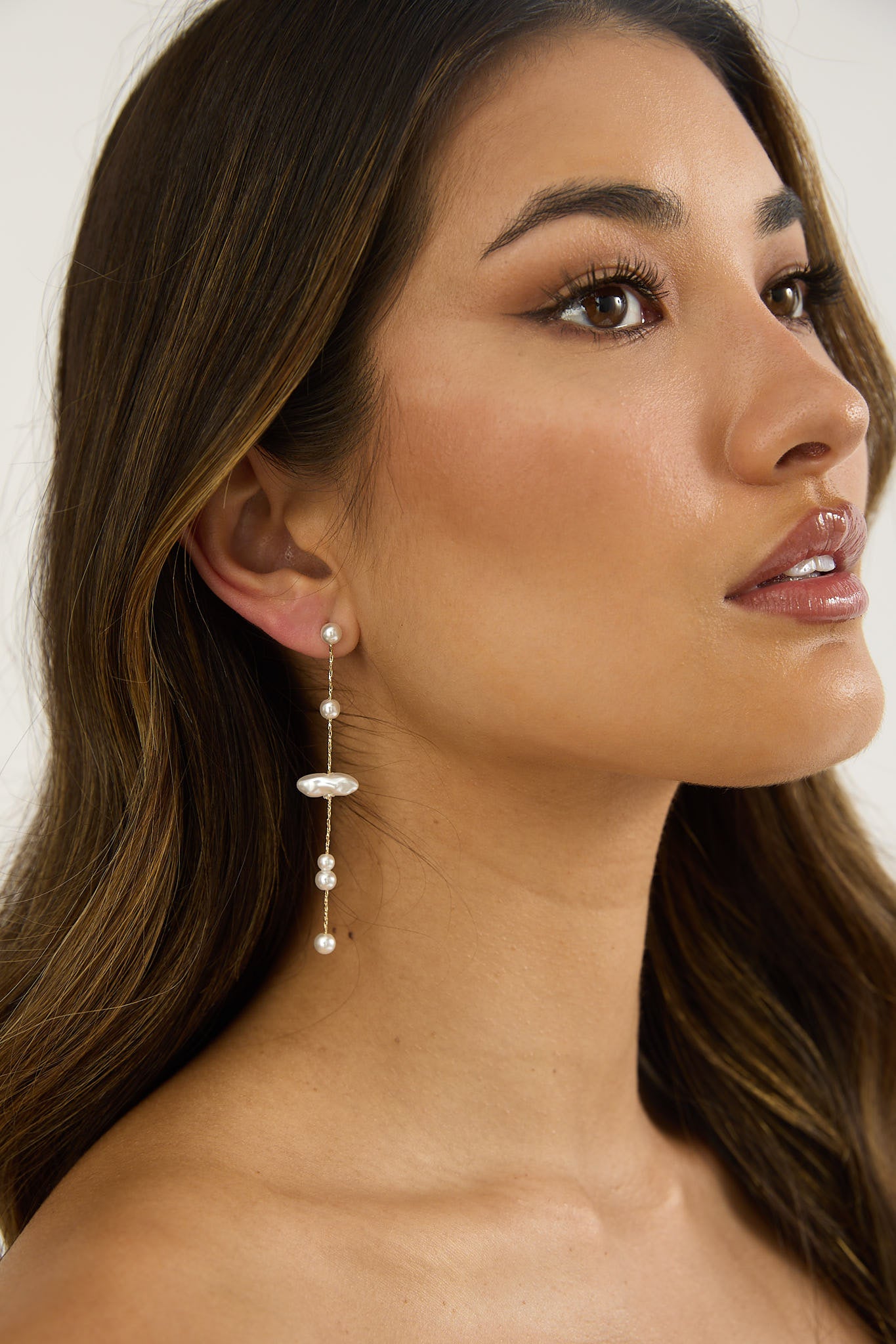 Nolani Baroque Pearl Droplet Earrings Gold/Pearl-Fable Dress