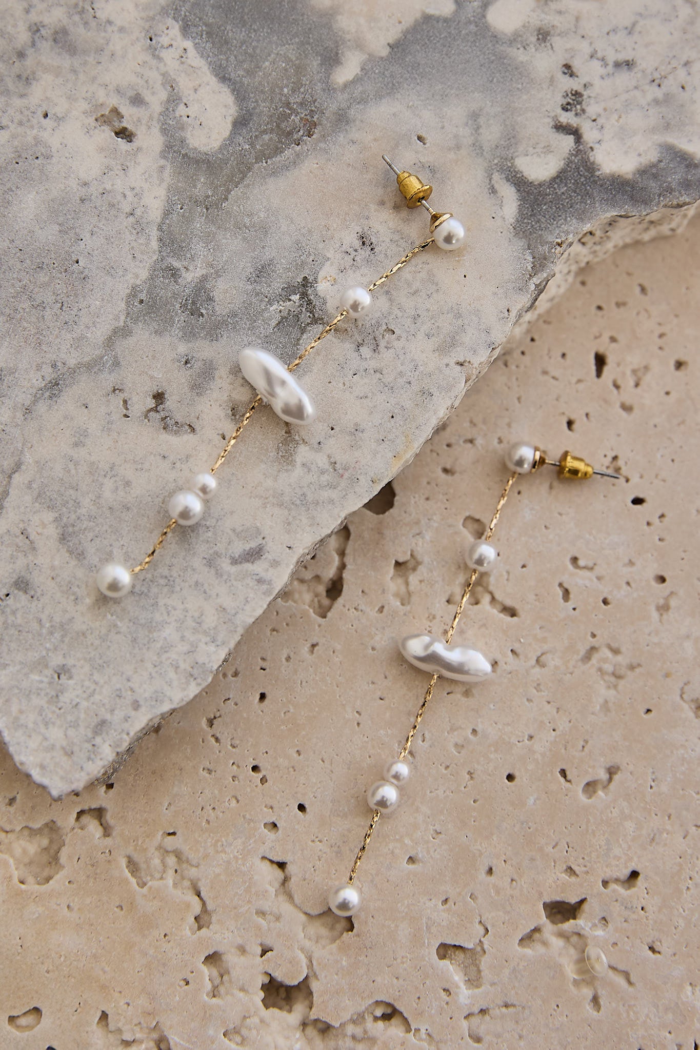 Nolani Baroque Pearl Droplet Earrings Gold/Pearl-Fable Dress