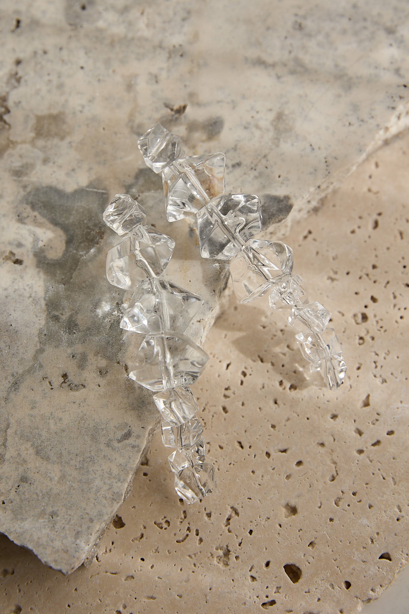 Venusa Irregular Bead Drop Earrings Clear-Fable Dress