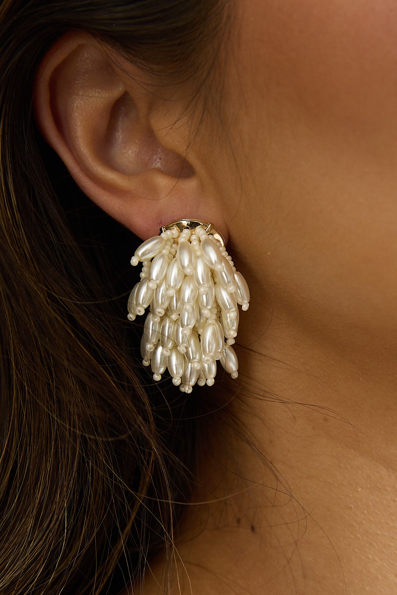 Rayn Cluster Earrings Pearl-Fable Dress