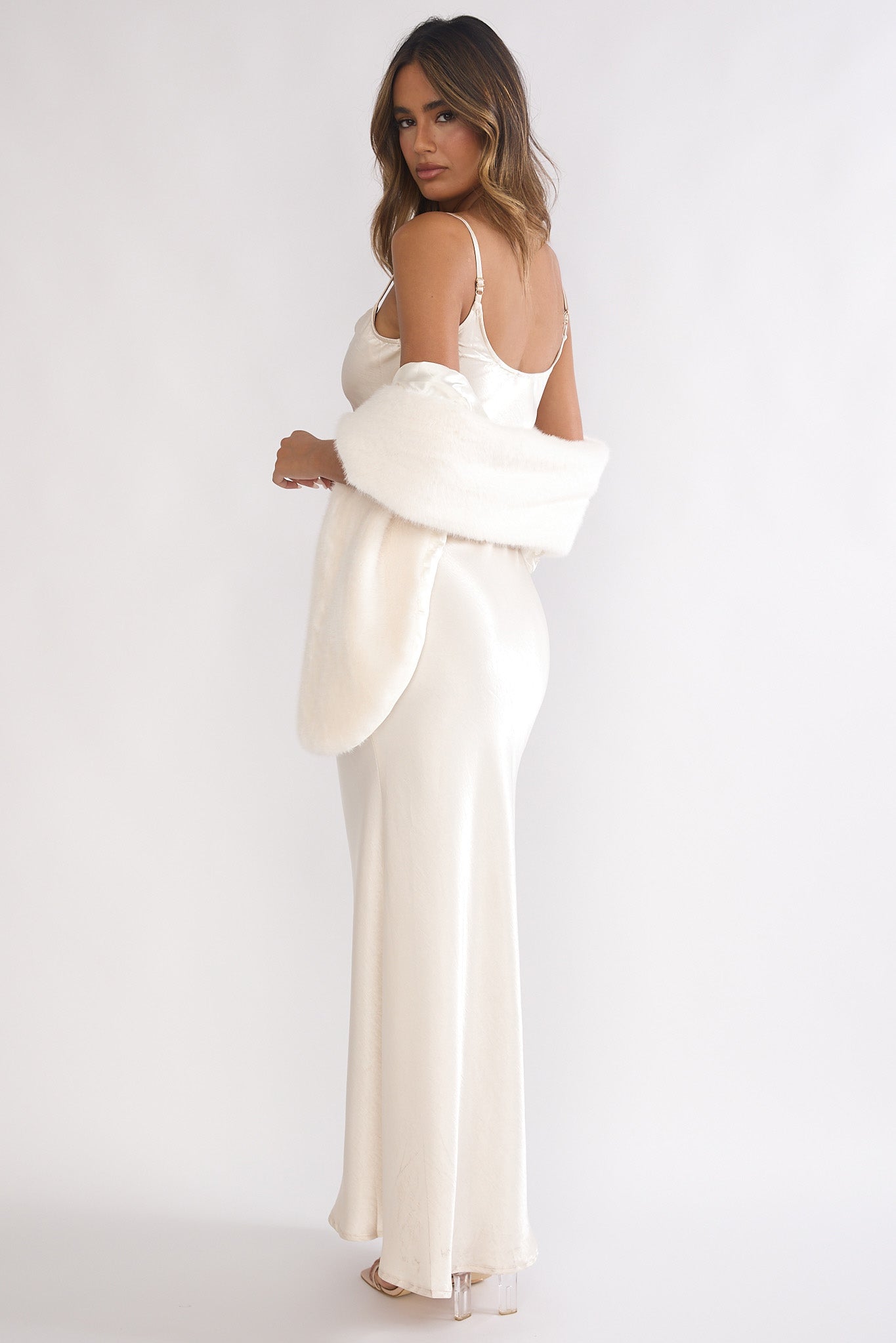 Hadley Cami Scarf Maxi Dress Cream-Fable Dress
