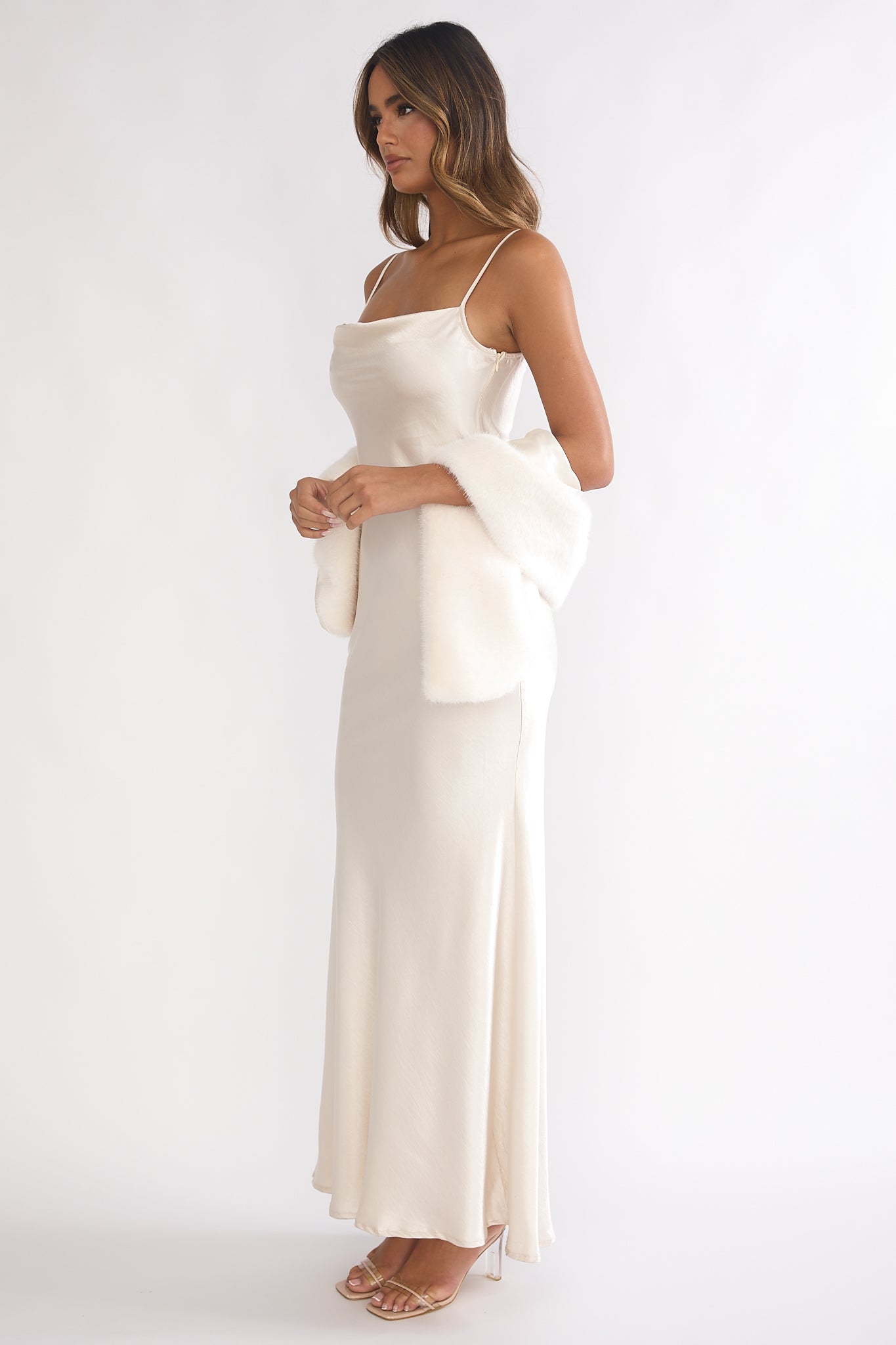 Hadley Cami Scarf Maxi Dress Cream-Fable Dress