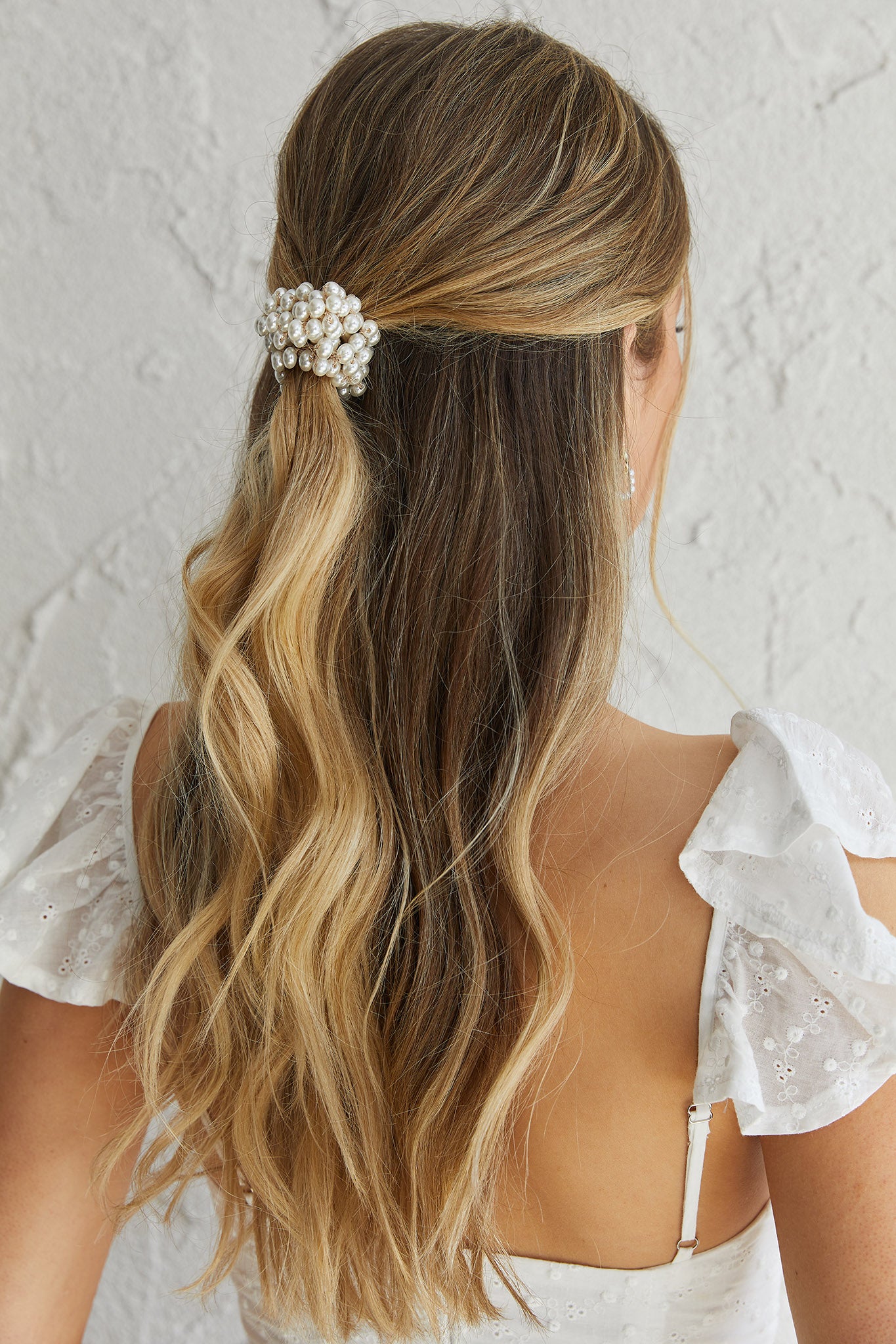 Carina Pearl & Satin Bow Hair Tie Black-Fable Dress