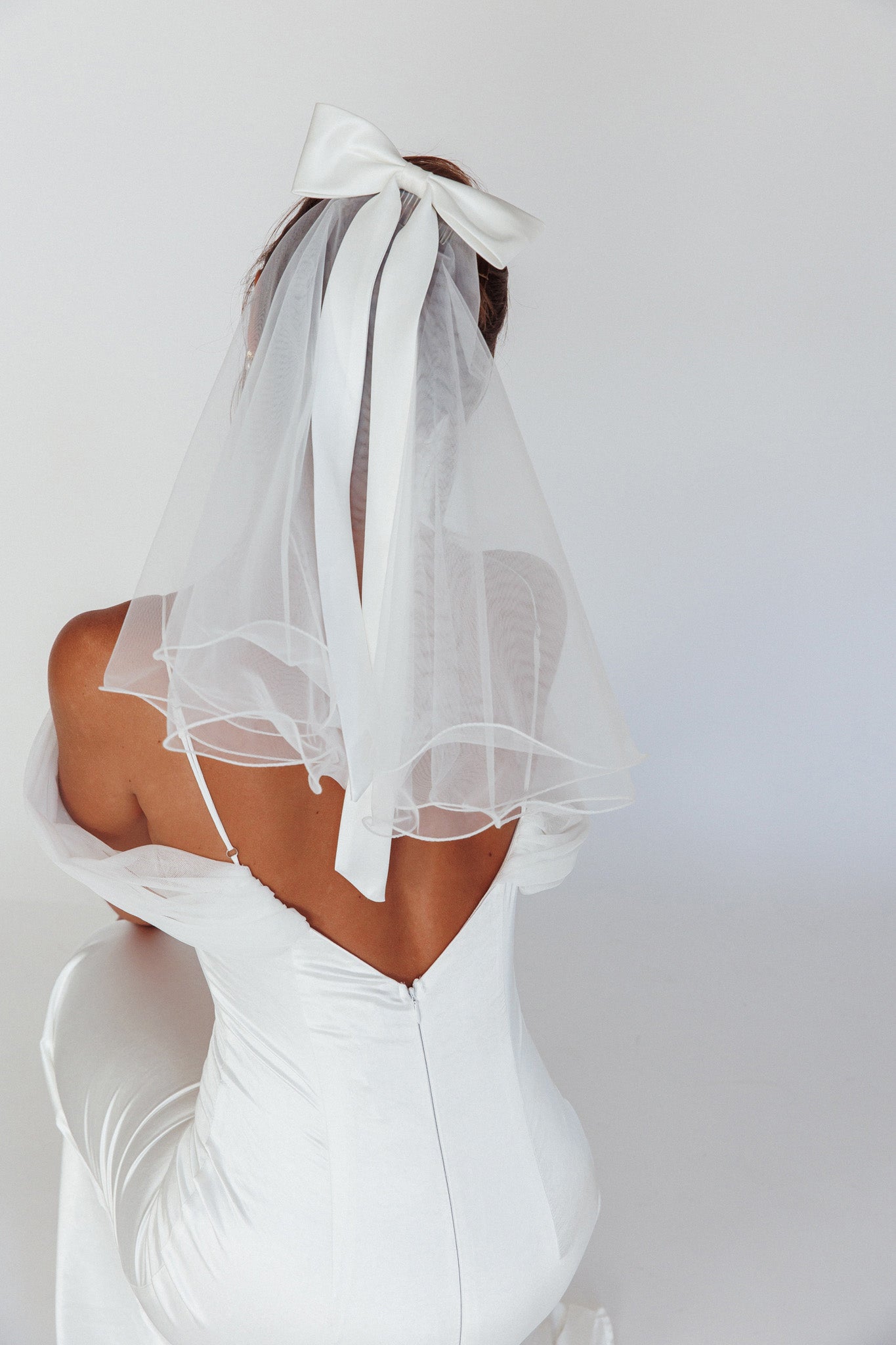 Florence Bow Bridal Veil White-Fable Dress
