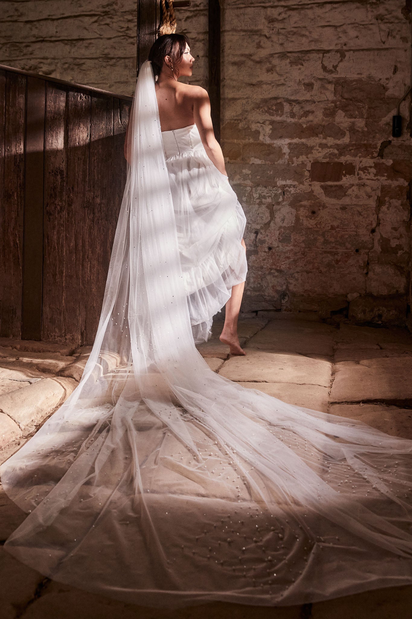 Divine Long Pearl Veil White-Fable Dress