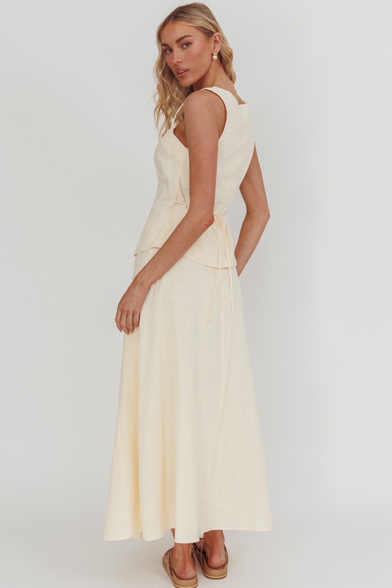 Morning Lights Godet Maxi Skirt Cream-Fable Dress