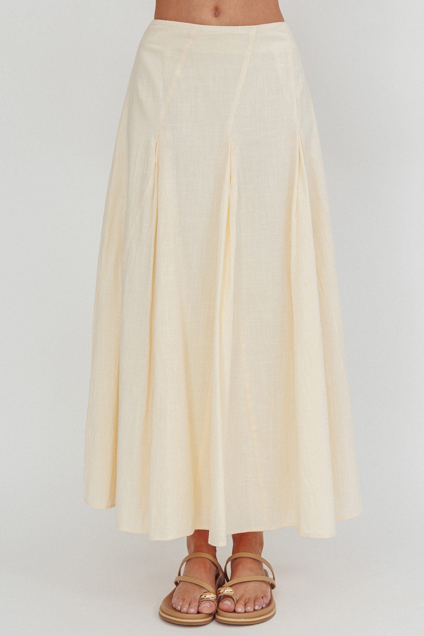 Morning Lights Godet Maxi Skirt Cream-Fable Dress