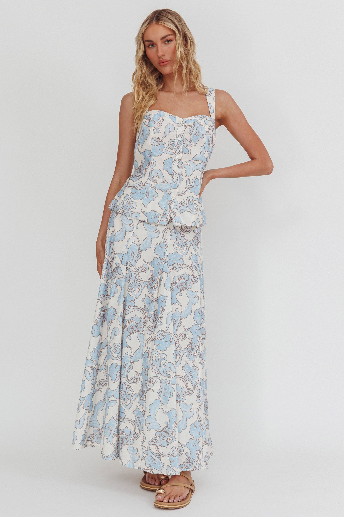 Morning Lights Godet Maxi Skirt Paisley-Fable Dress