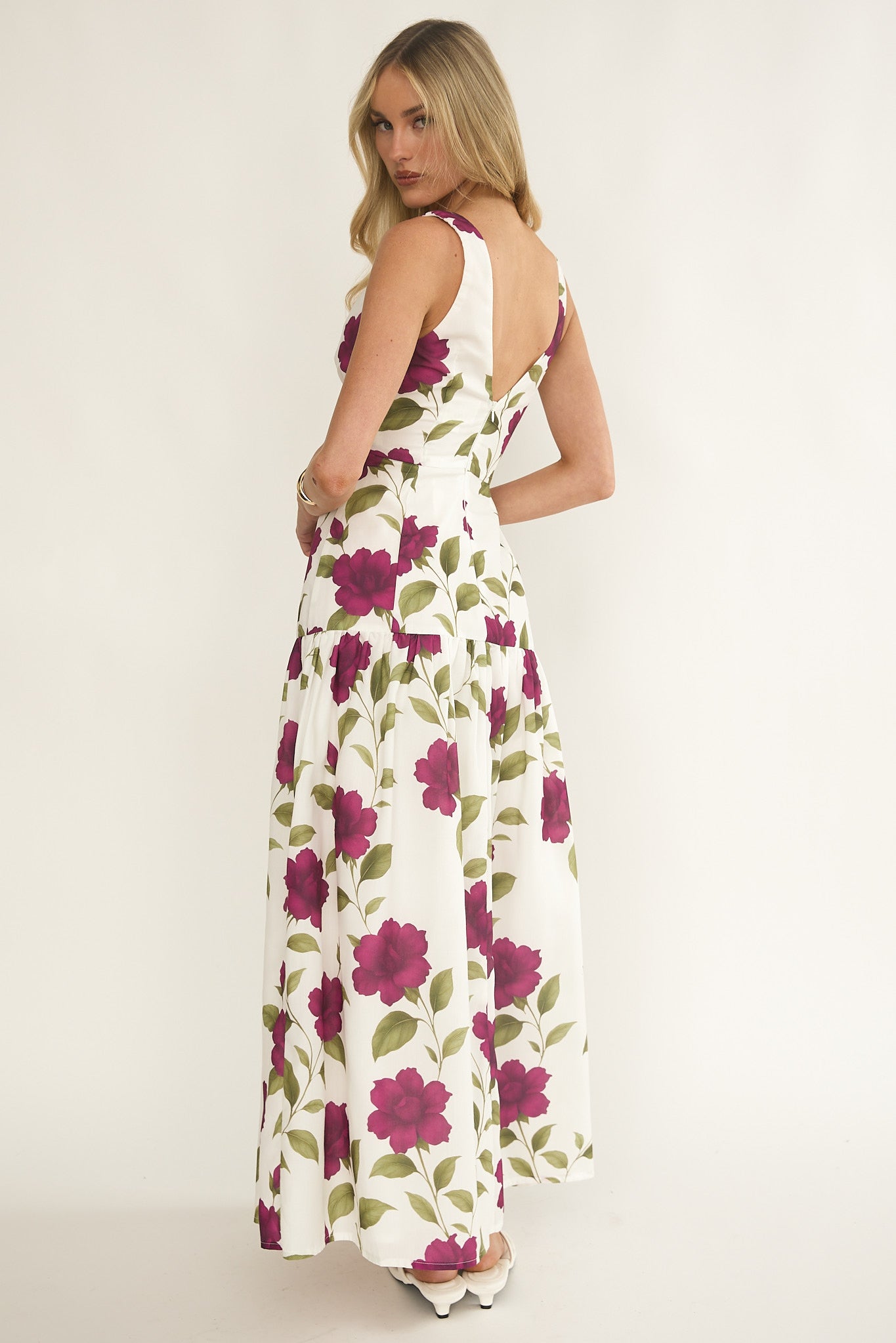 Begonia Drop Waist Maxi Dress Allegra Floral-Fable Dress