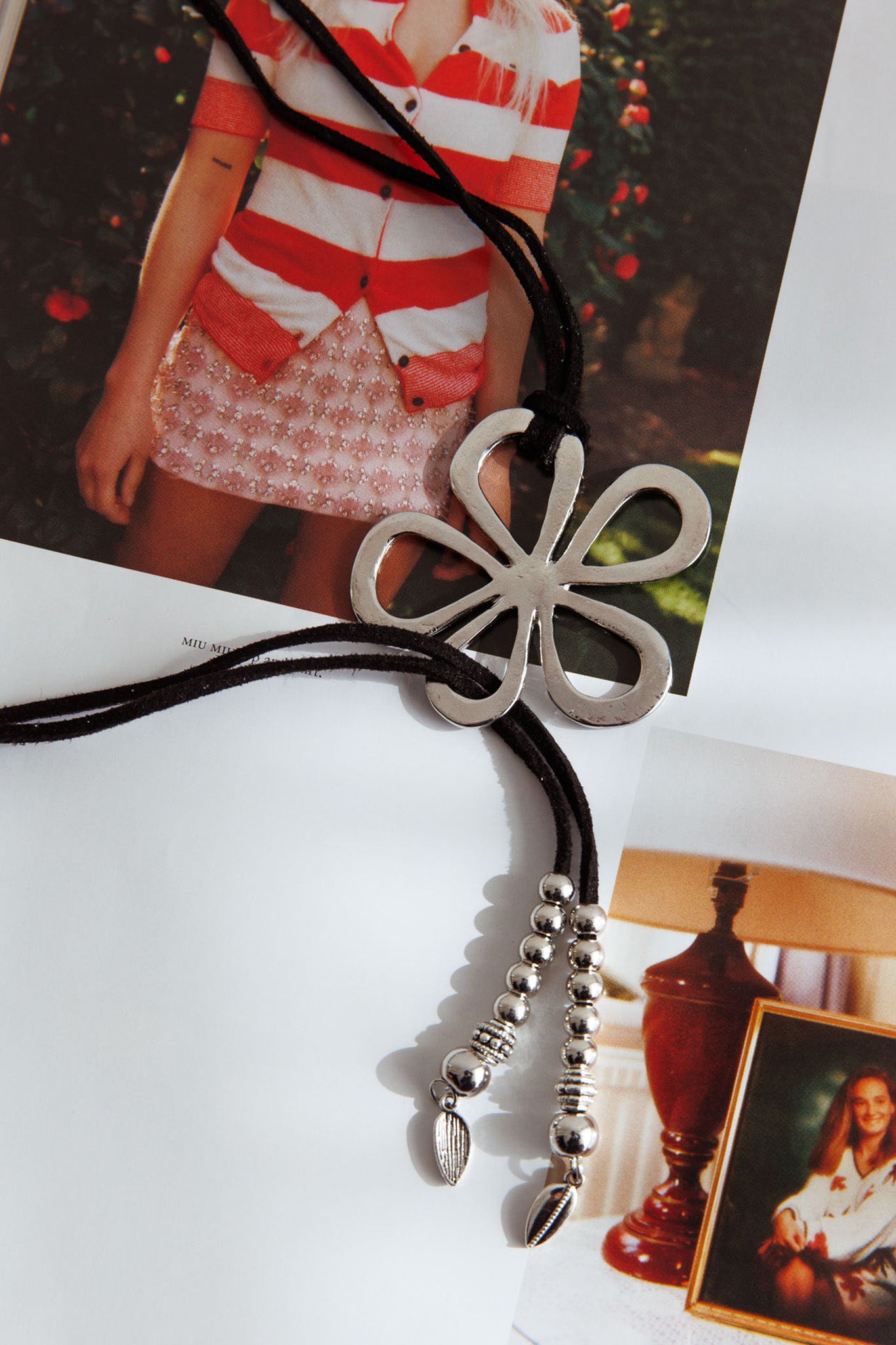 Blooming Flower Pendants Necklace Silver-Fable Dress