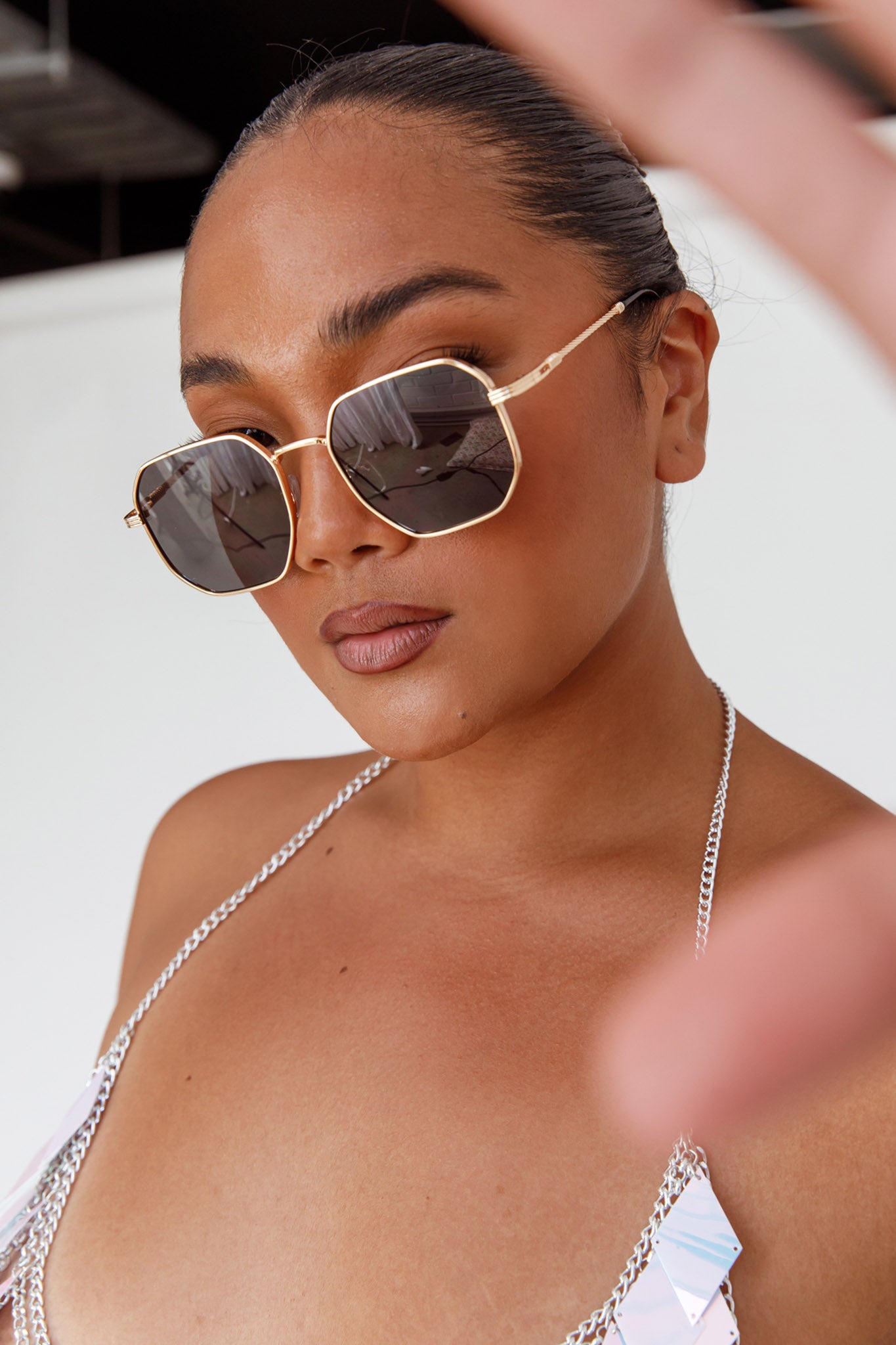 Sahara Aviator Sunglasses Black-Fable Dress