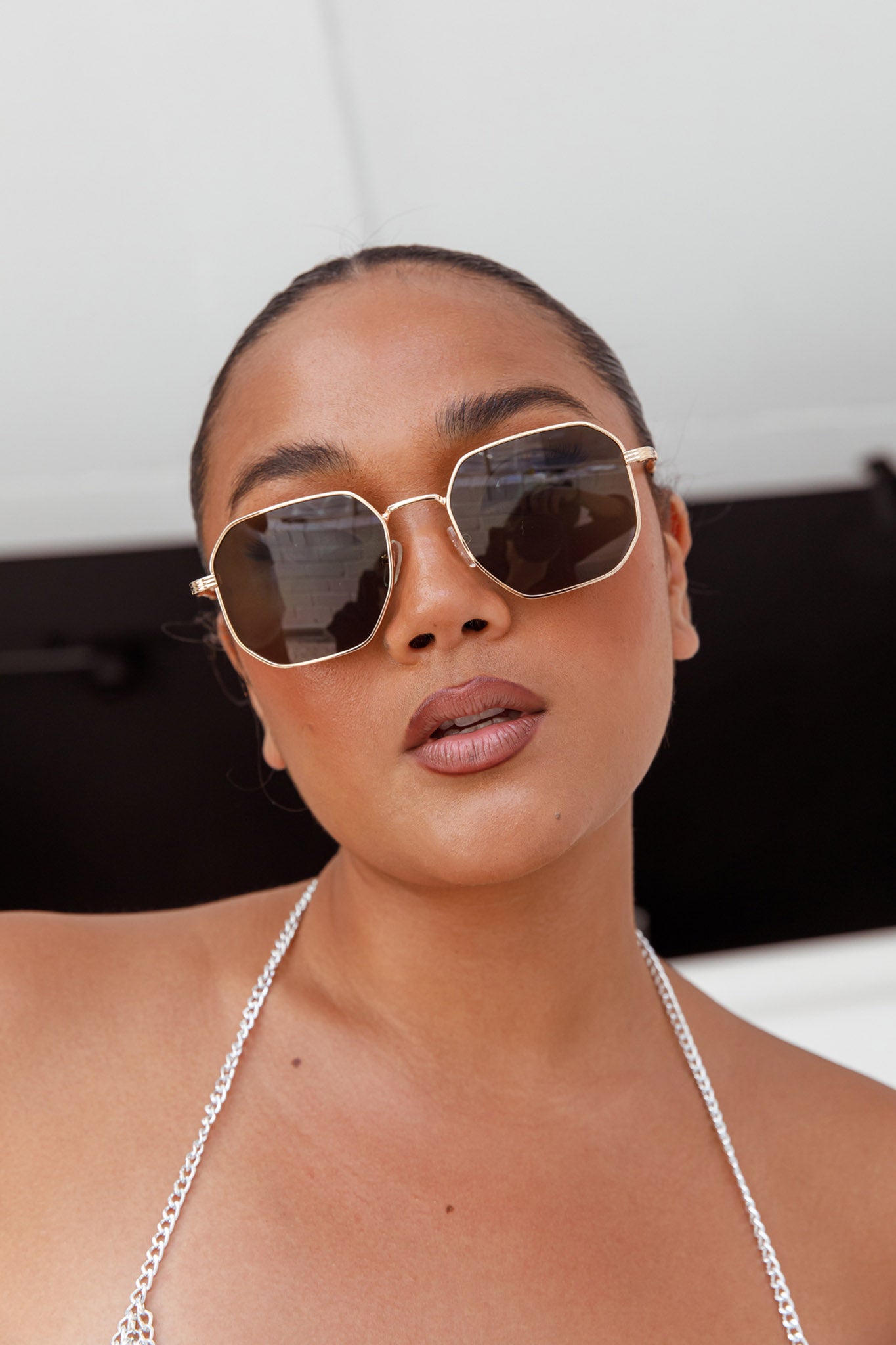 Sahara Aviator Sunglasses Black-Fable Dress