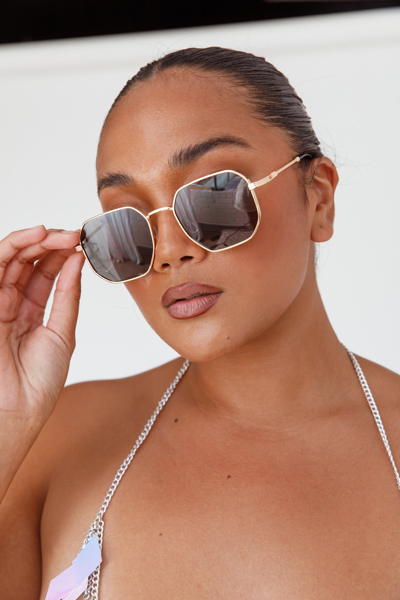 Sahara Aviator Sunglasses Black-Fable Dress